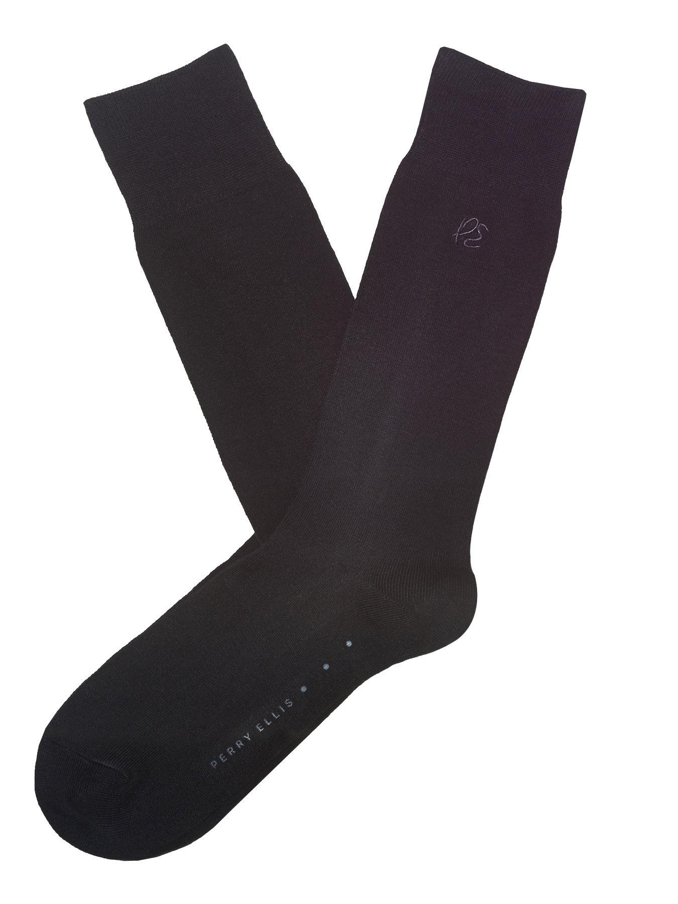 Perry Ellis Bamboo Logo Portfolio Socks in Black for Men - Lyst