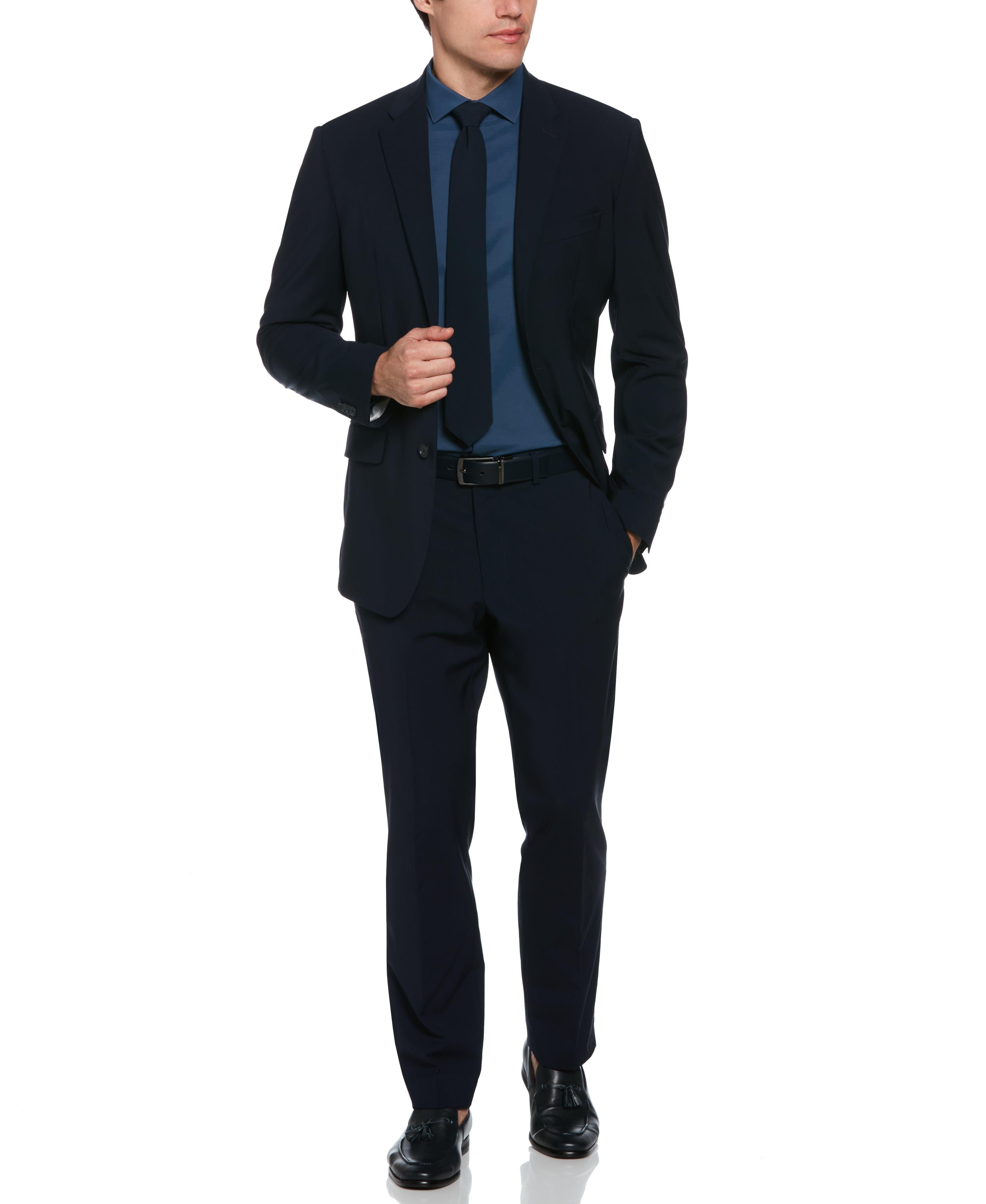 Perry Ellis Slim Fit Deep Navy Textured Suit in Blue for Men Lyst