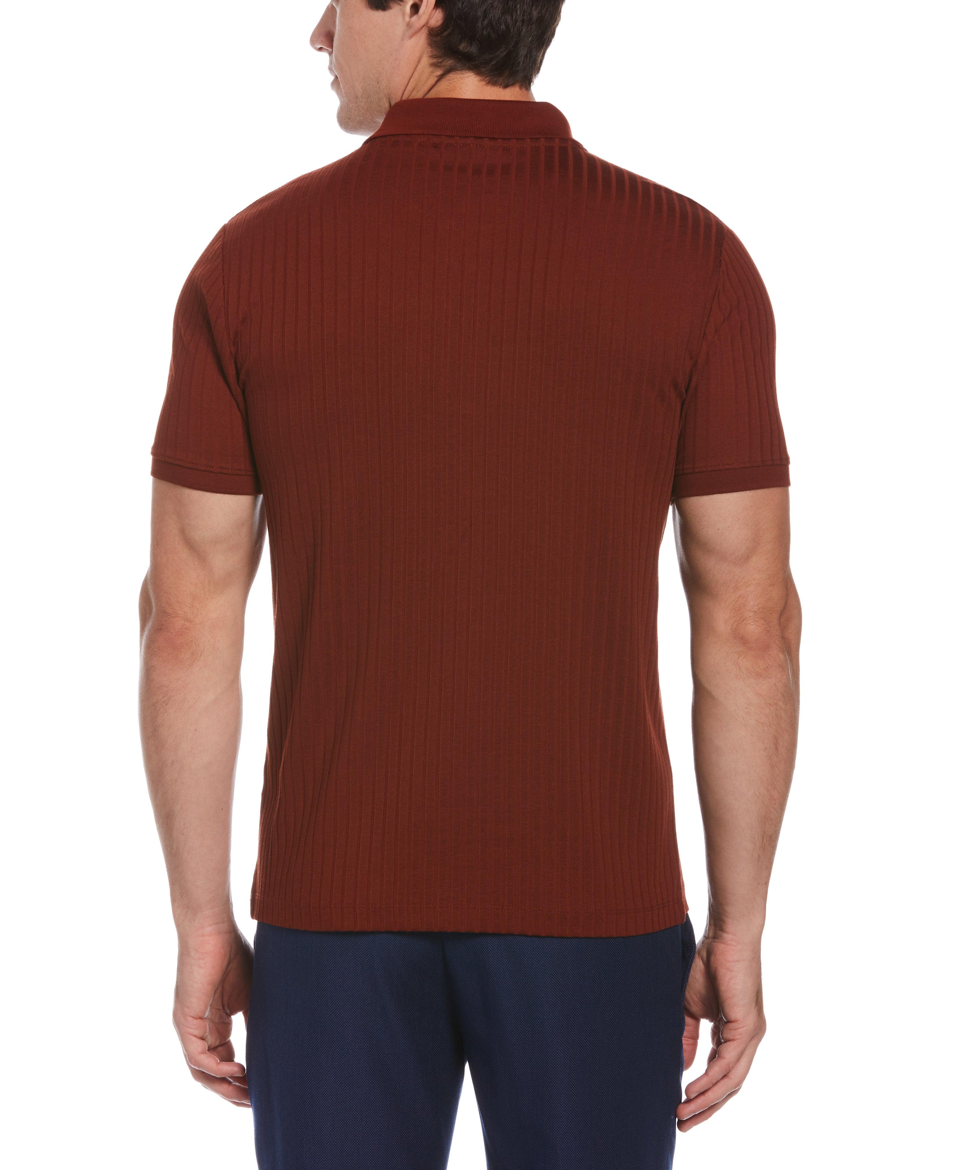 Perry Ellis Quarter Zip Ribbed Polo in Red for Men Lyst