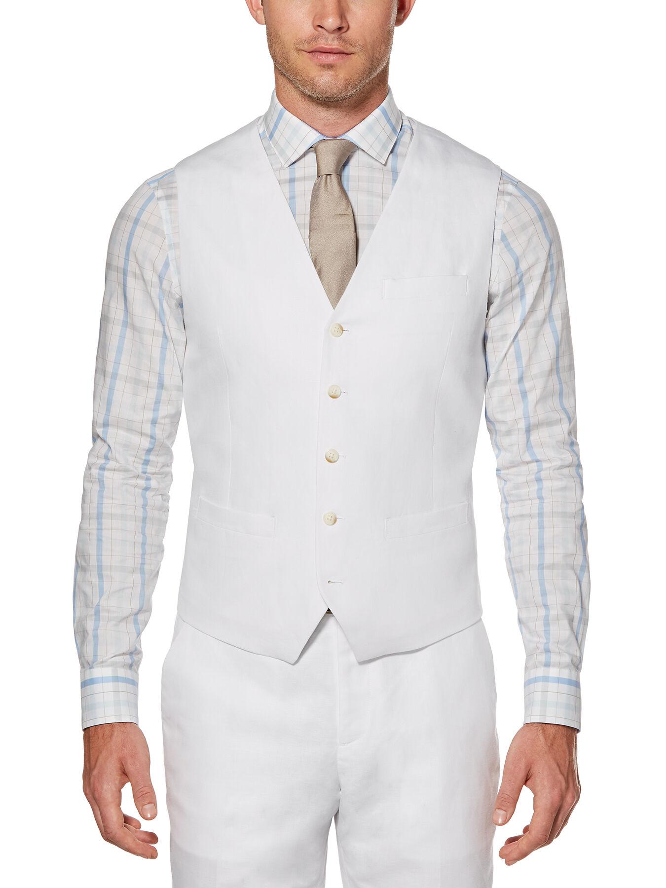 Perry Ellis Big And Tall Linen Twill Suit Vest in Bright White (White ...