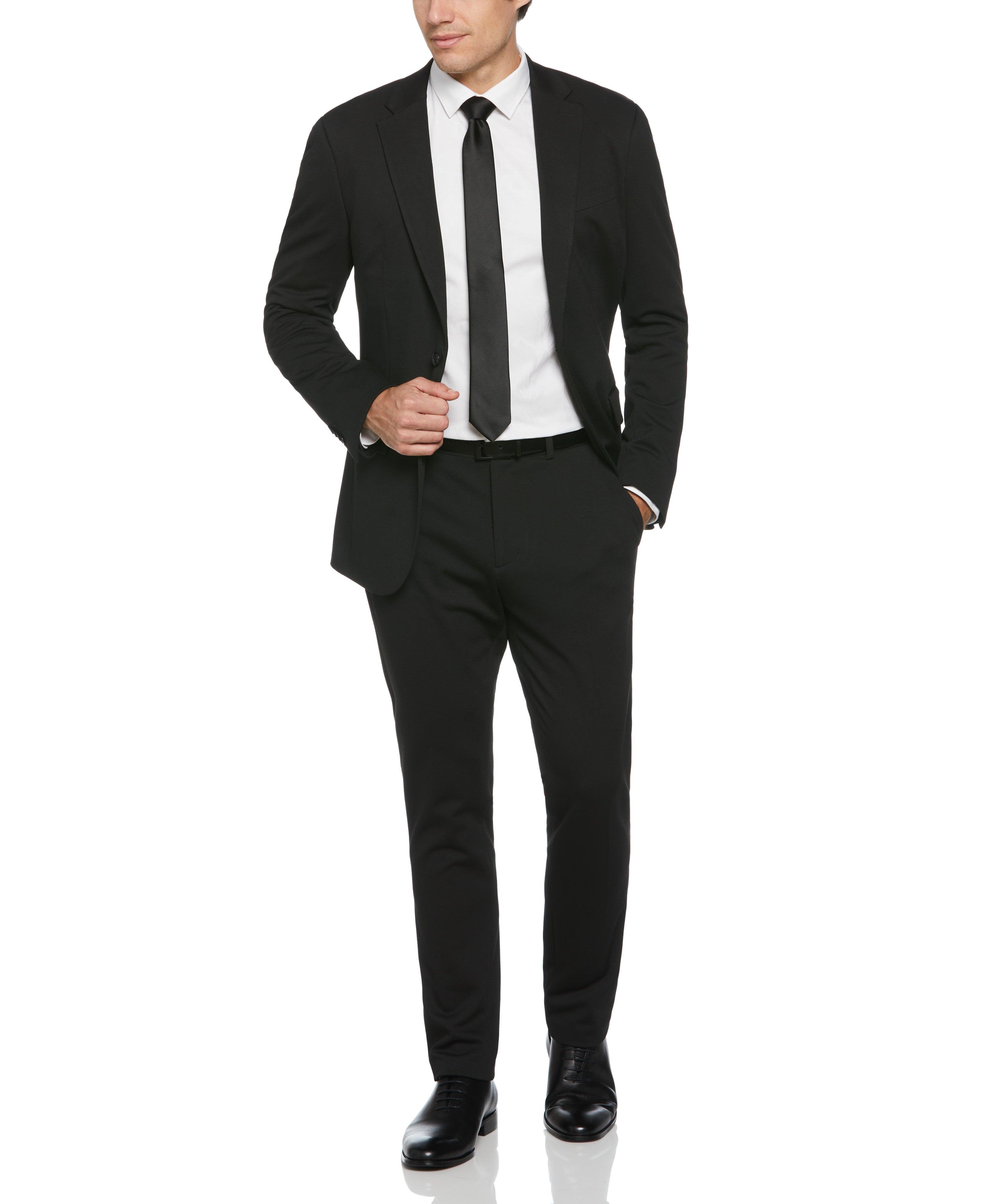 Perry Ellis Slim Fit Black Solid Knit Suit for Men | Lyst