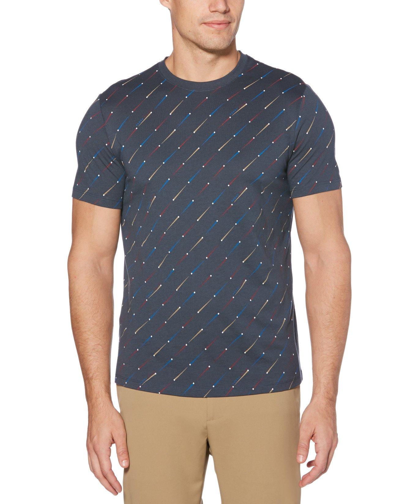Download Perry Ellis Cotton Diagonal Stripe Tee in Midnight Navy ...
