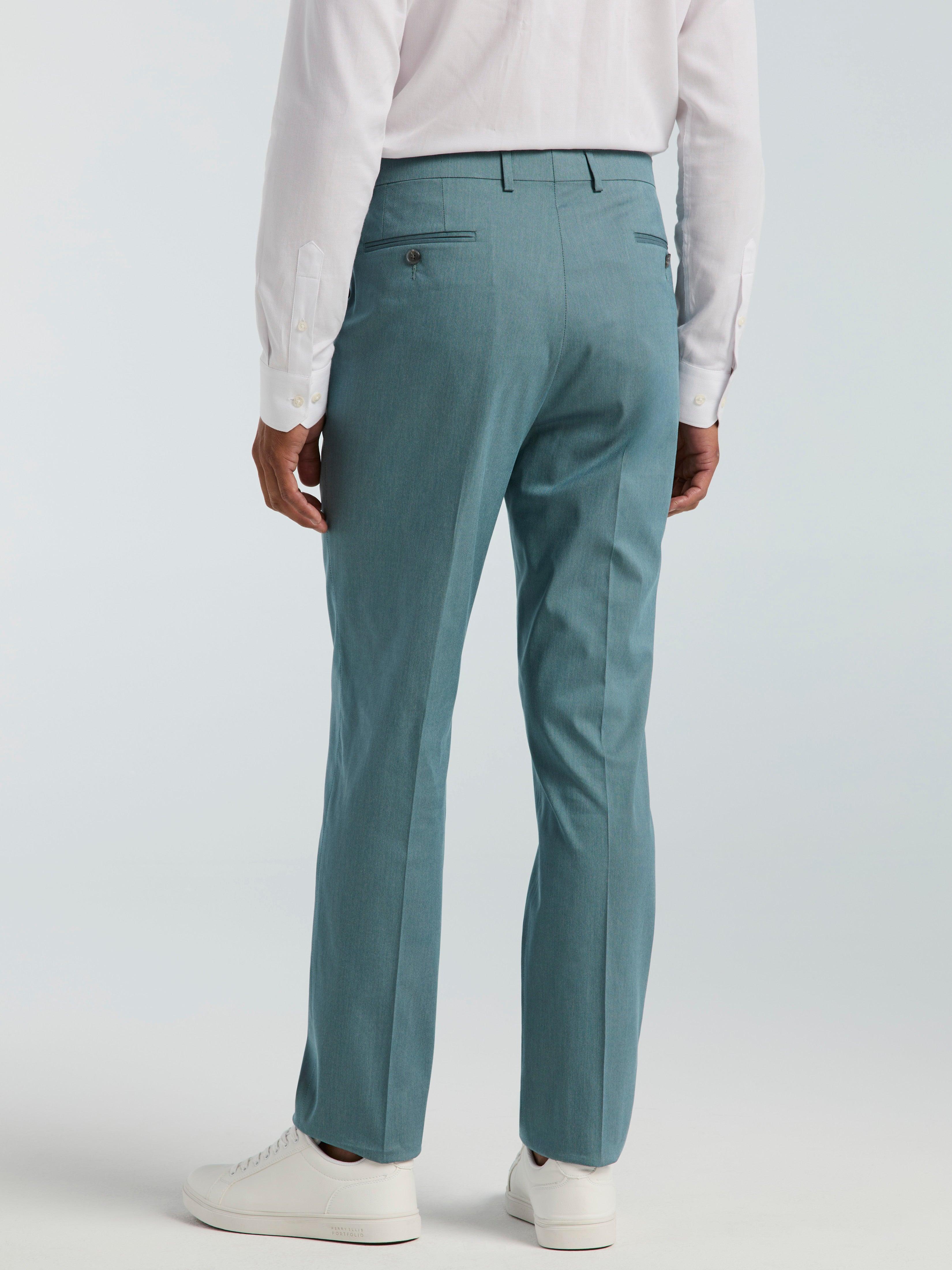 slim fit dress slacks Perry Ellis Men's Slim Fit Tech 2.0 Suit Pants in Khaki/Green, Size 38, Nylon/Elastane main image 1