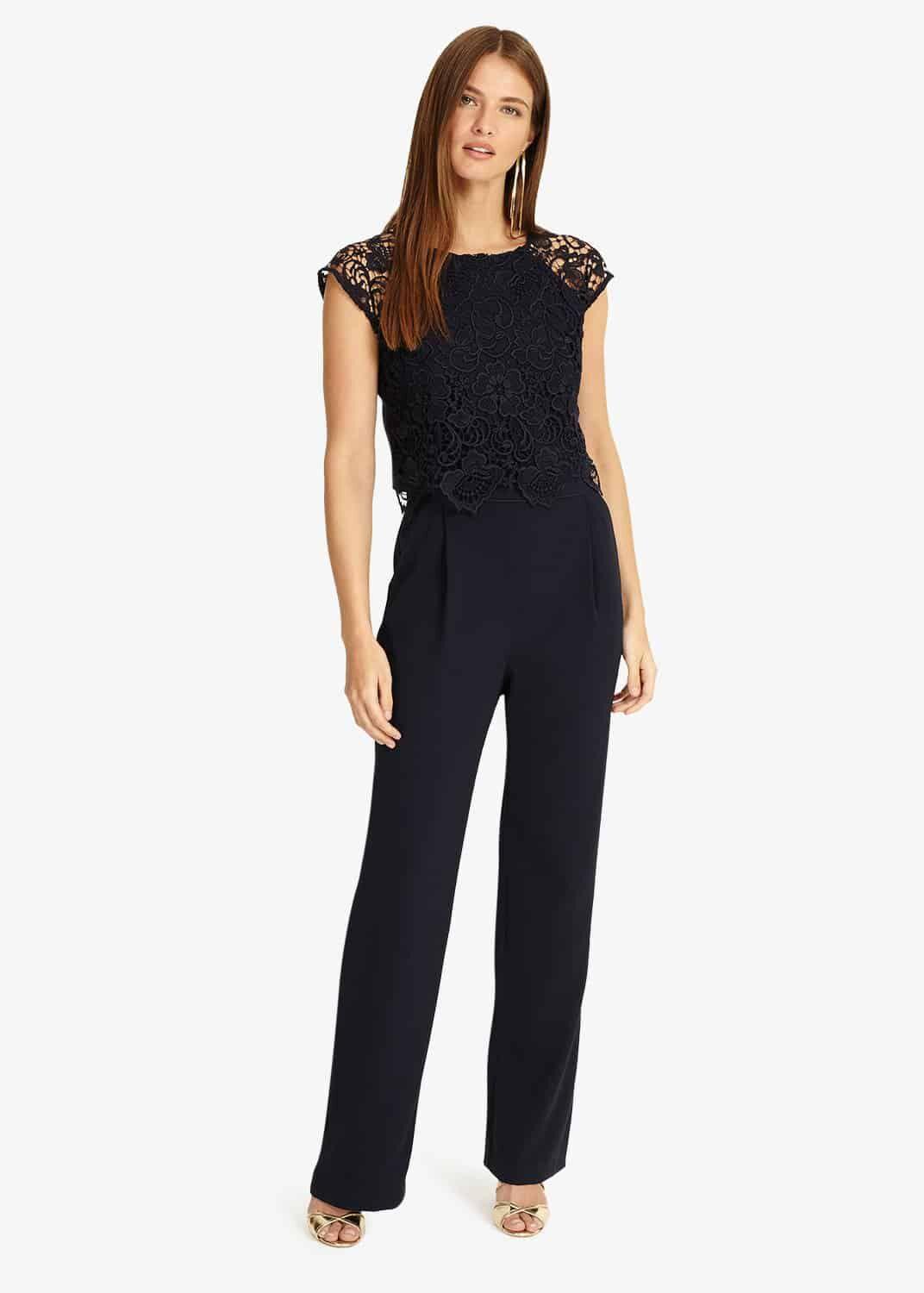 phase eight bright lipstick ilia lace bodice jumpsuit