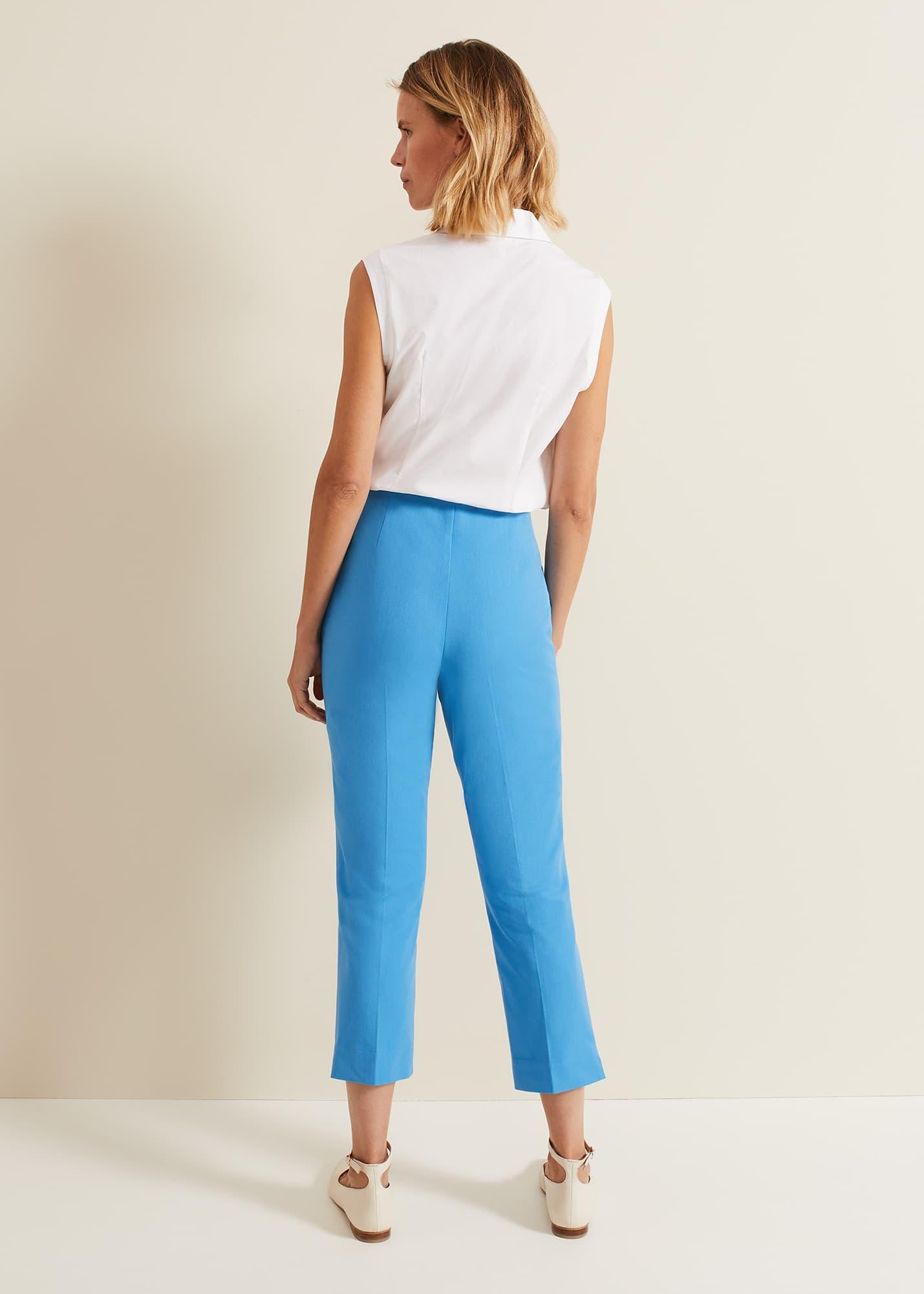 Phase Eight 's Miah Stretch Capri Trouser in Blue