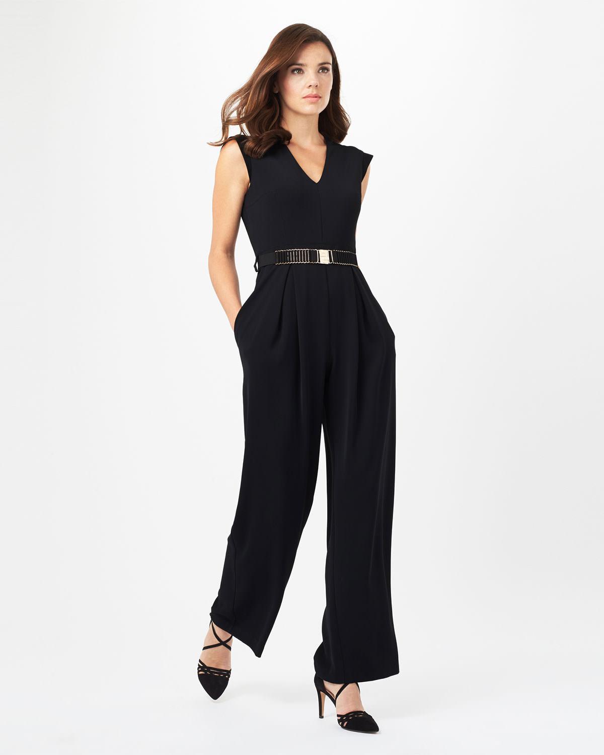 Phase Eight Synthetic Adelaide Belted Jumpsuit in Black - Lyst