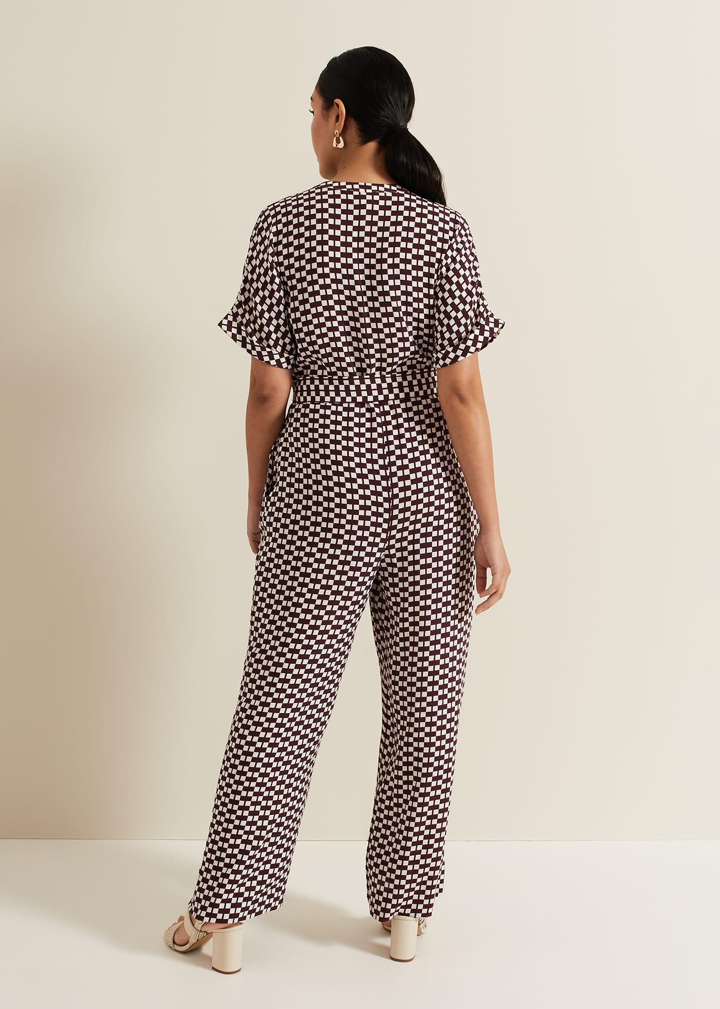 Aztec print tie waist jumpsuit sales