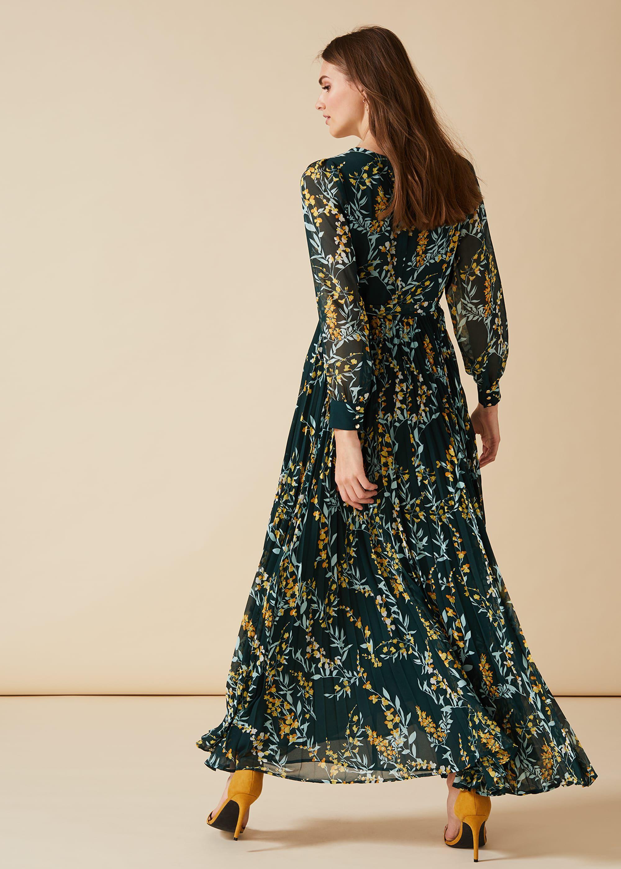 carmen pleated maxi dress