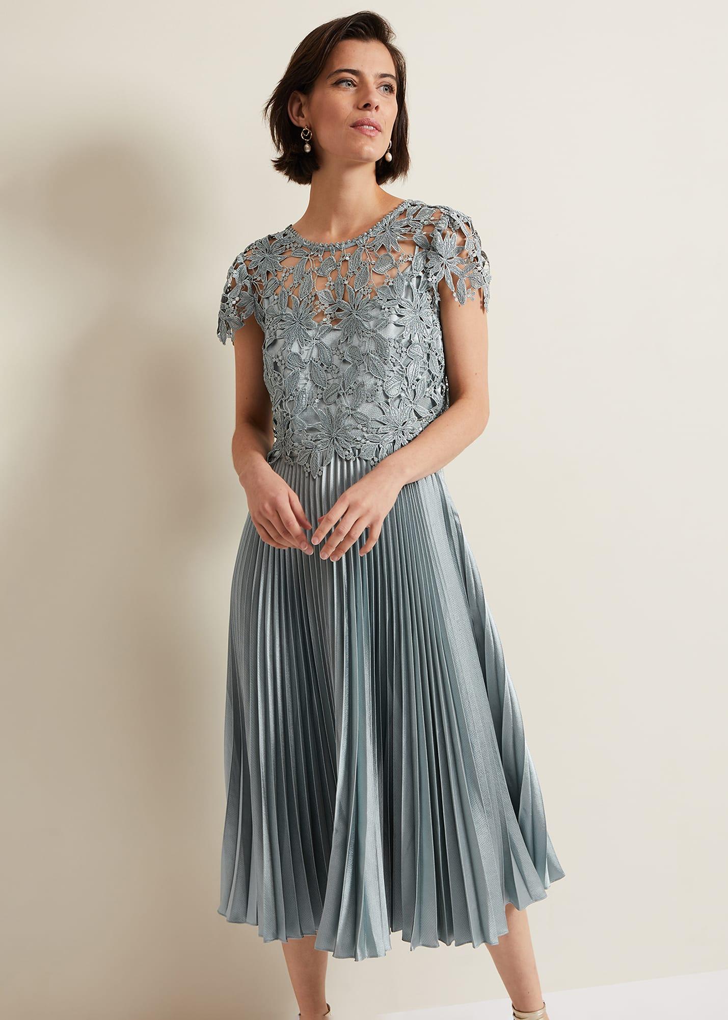 Double layer on sale lace midi dress