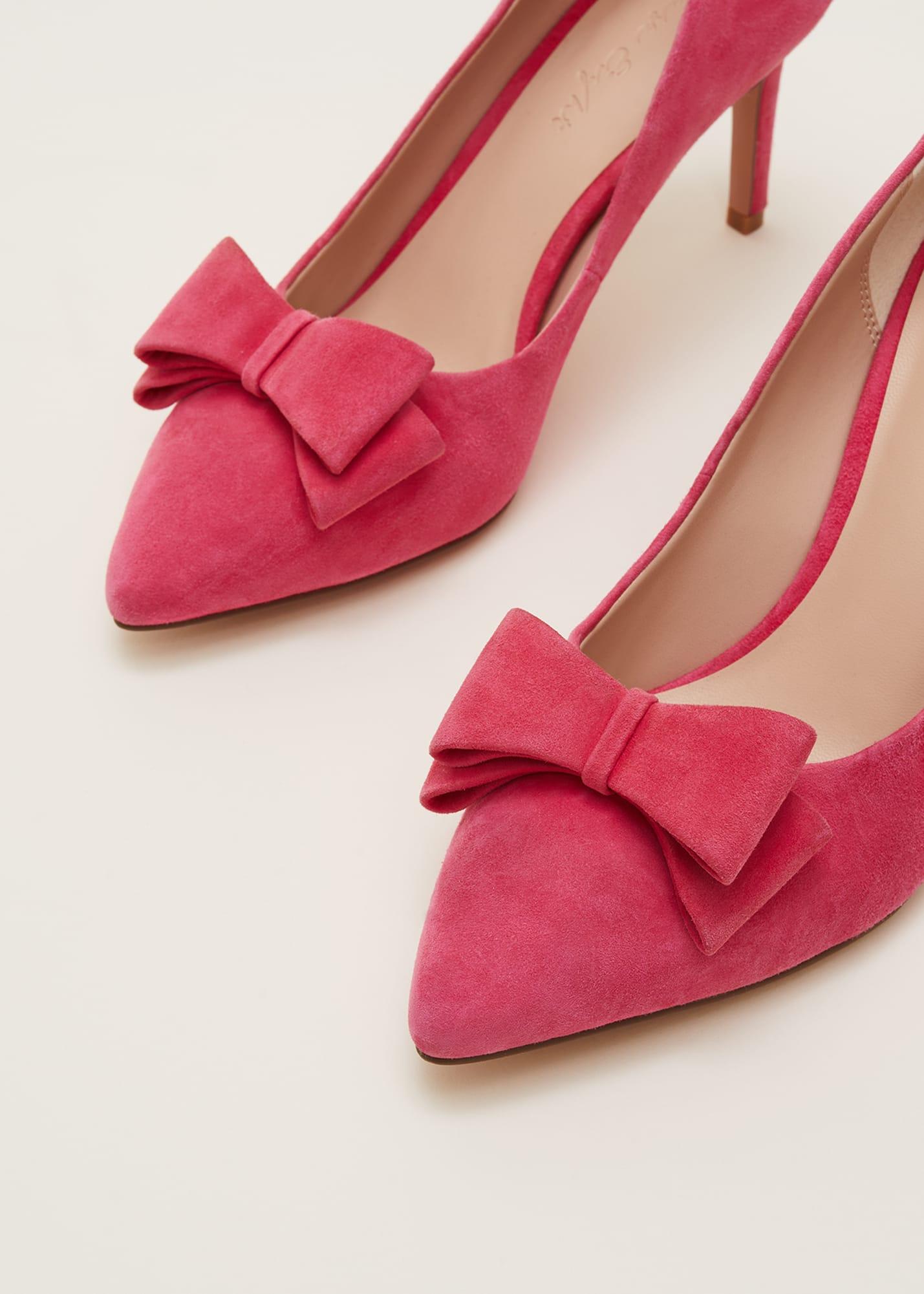 Suede hotsell bow heels