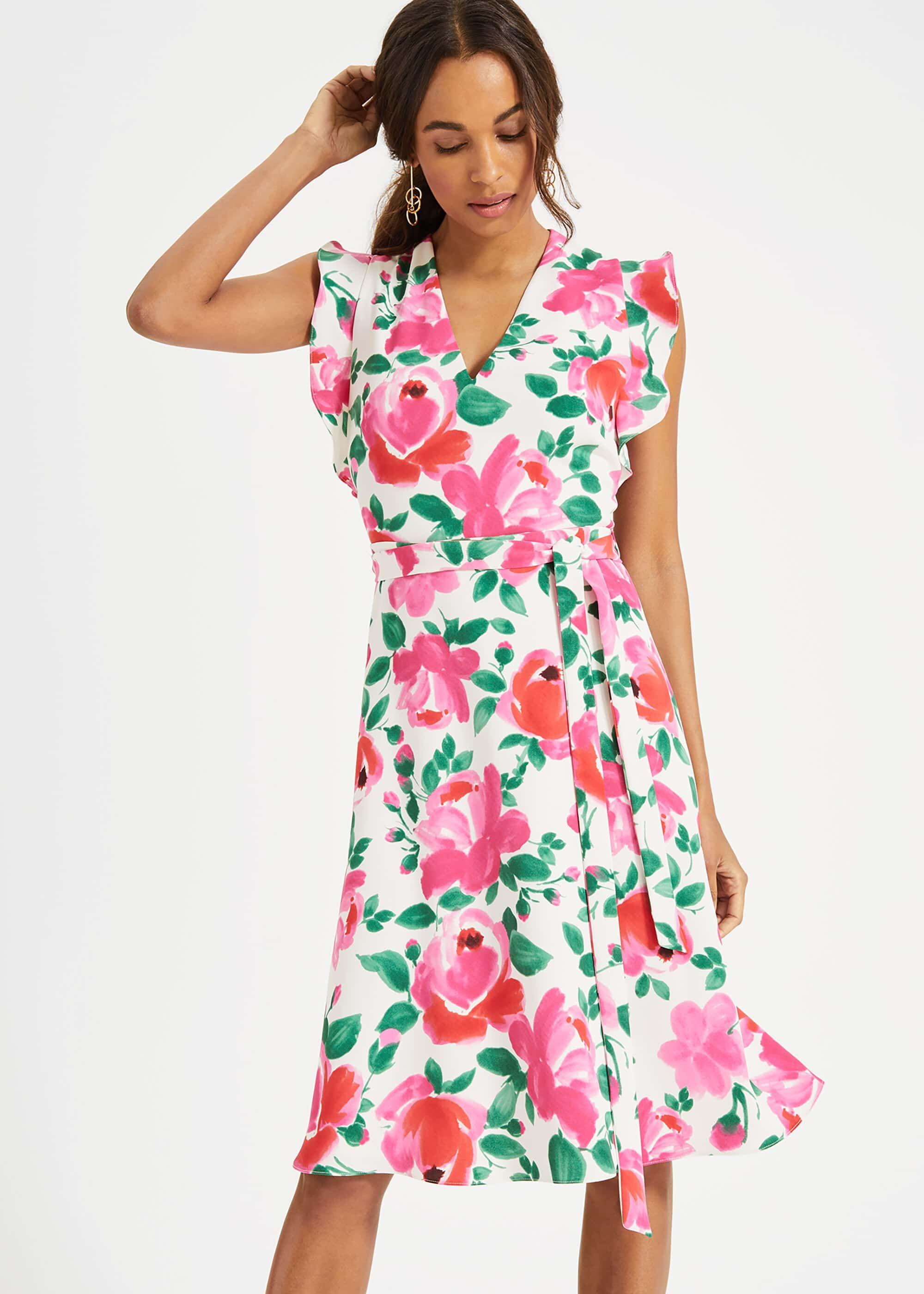 phase eight peony floral printed dress