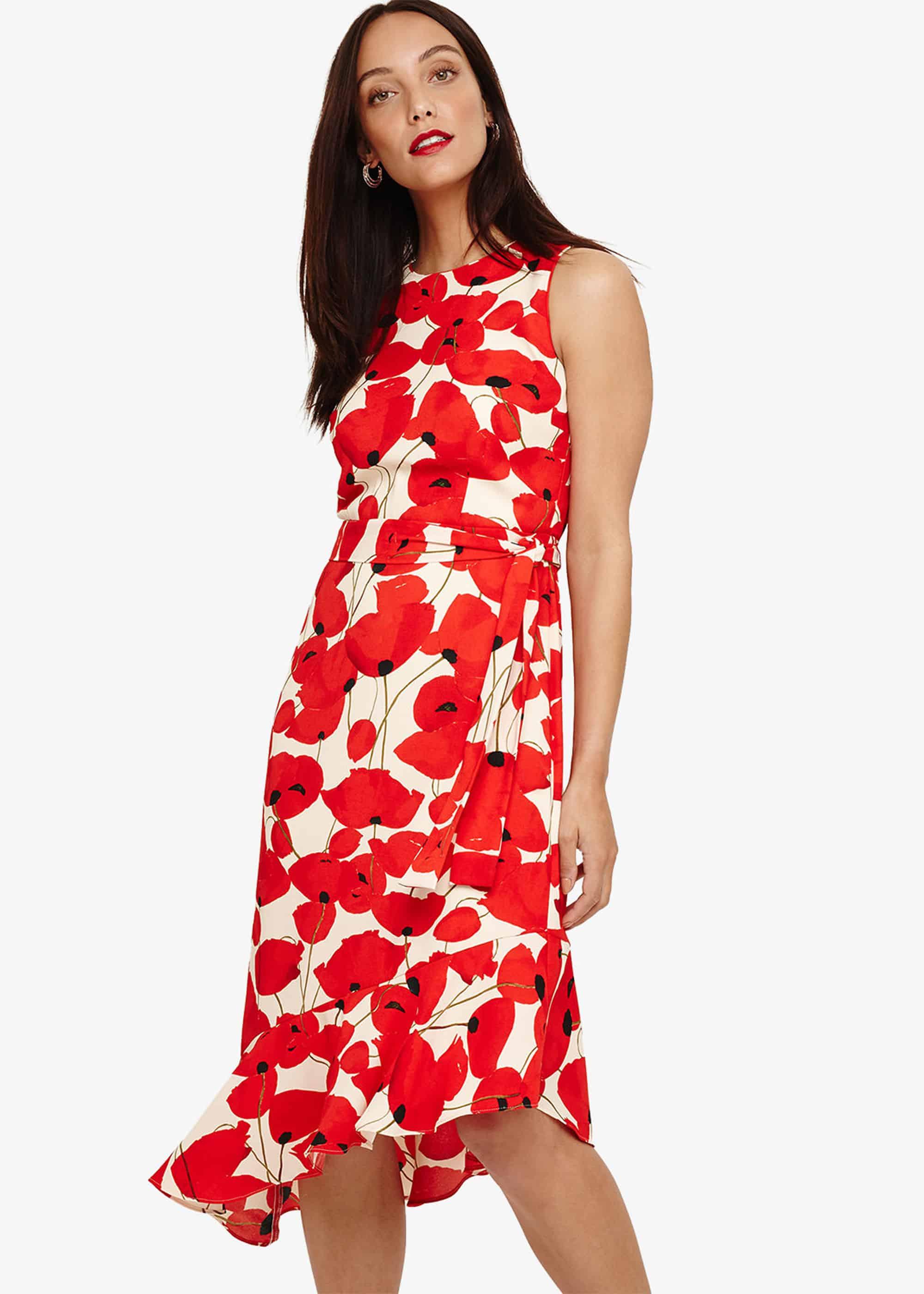 phase eight lana frill fitted dress