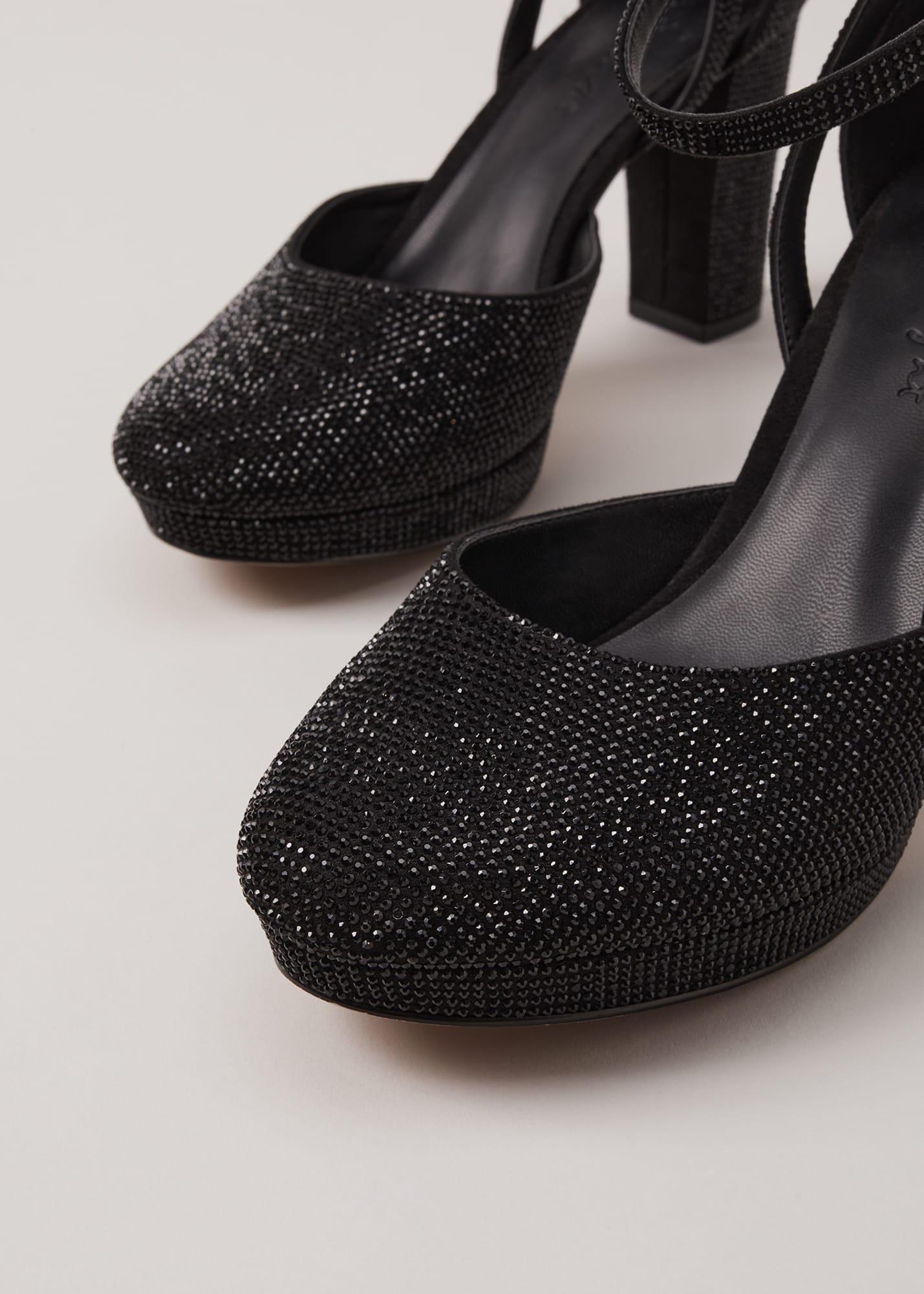 Black Mommoi Glitter High Heel Pumps - KeeShoes