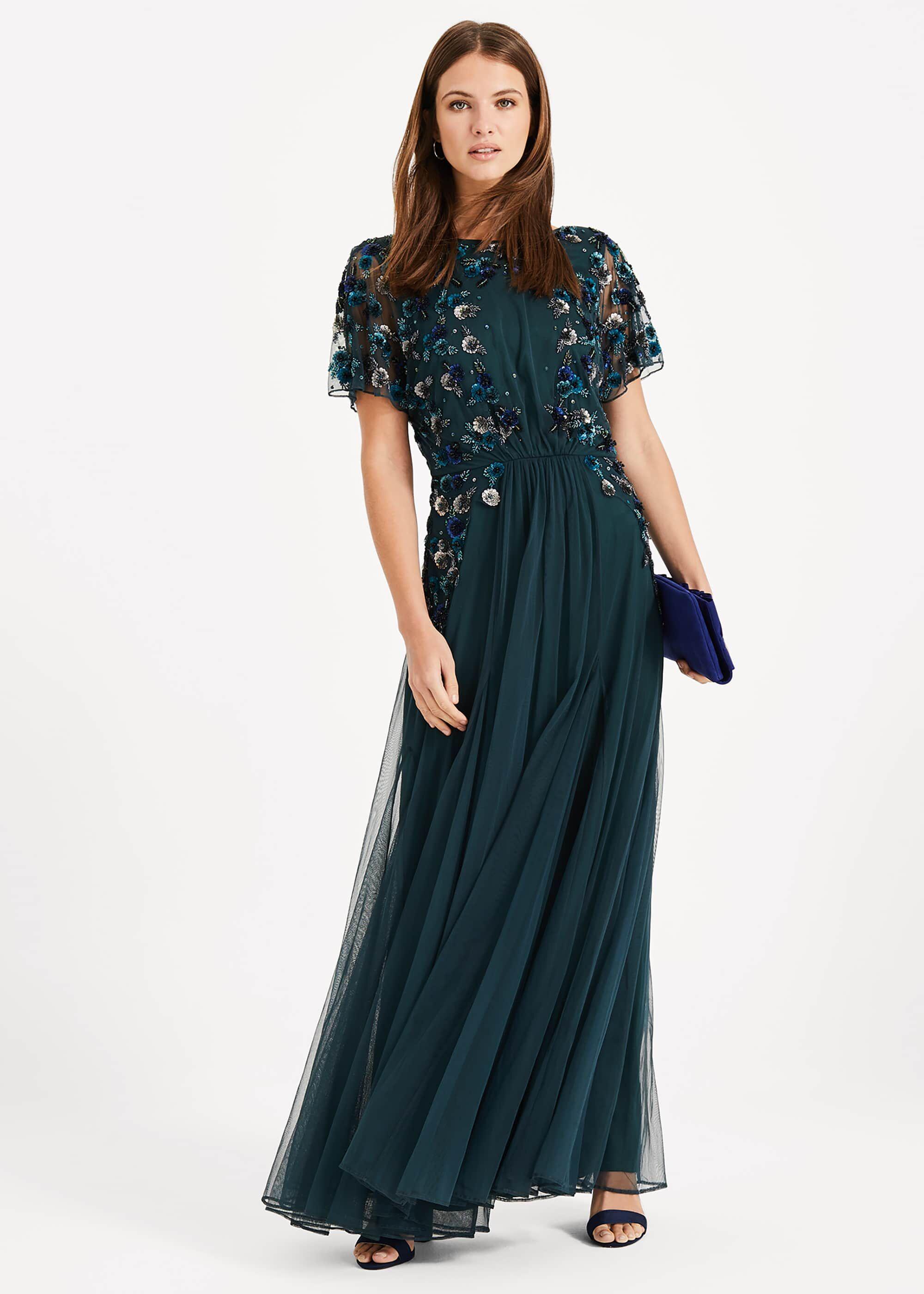 green beaded dress