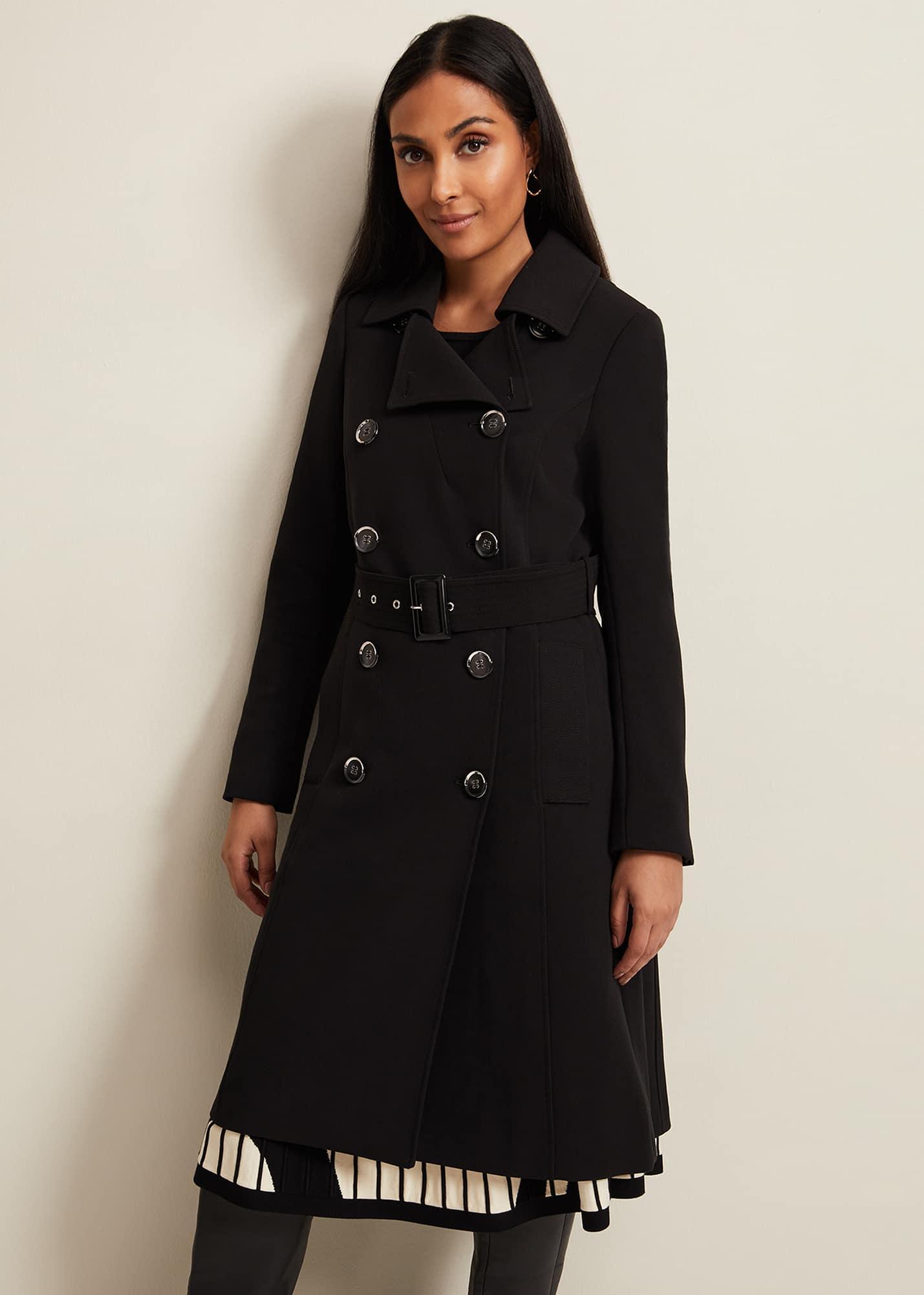 Phase Eight s Petite Layana Black Smart Trench Coat Lyst UK