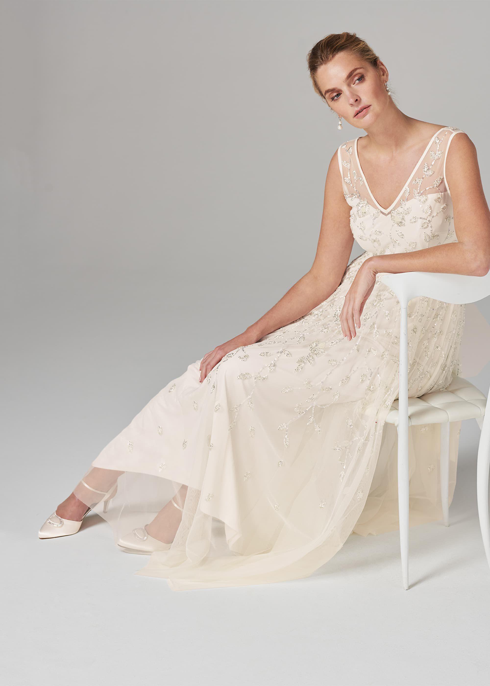 genoa embroidered maxi wedding dress
