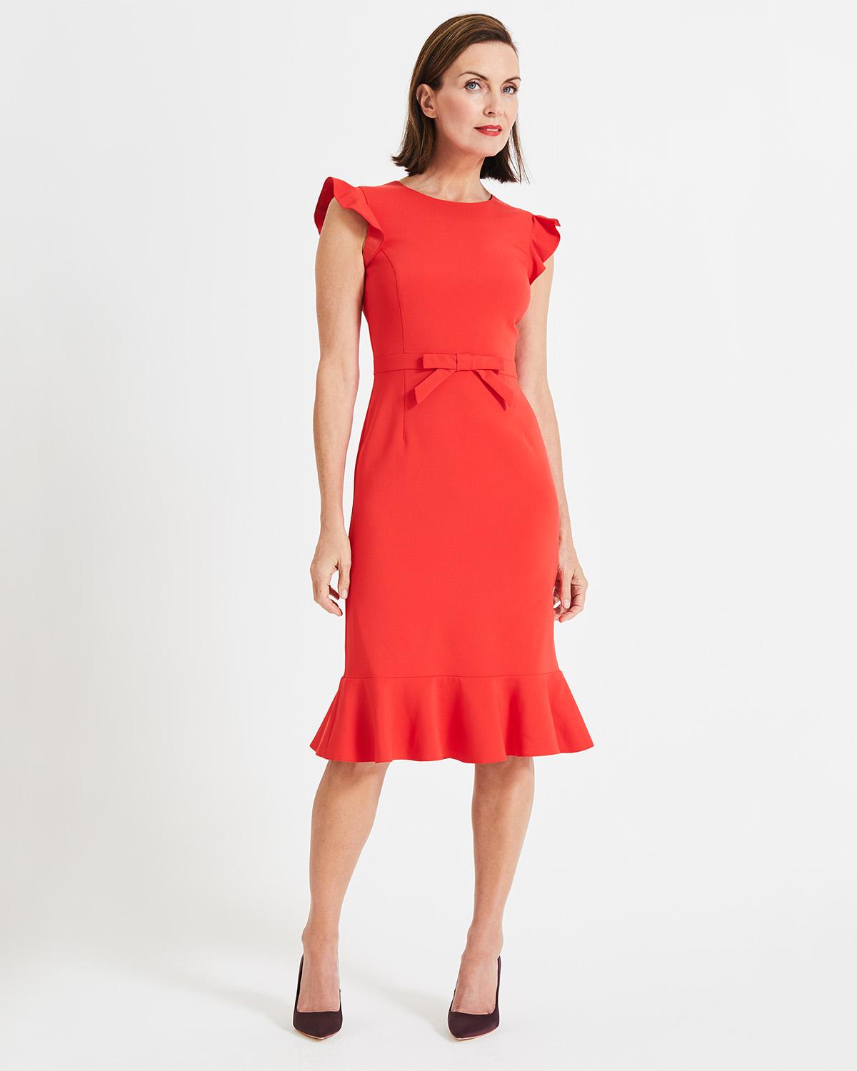 Lyst - Phase Eight Stella Bow Detail Dress in Red