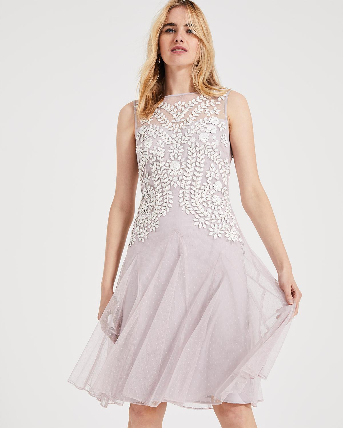Lyst - Phase Eight Loreli Placement Petals Dress in Purple