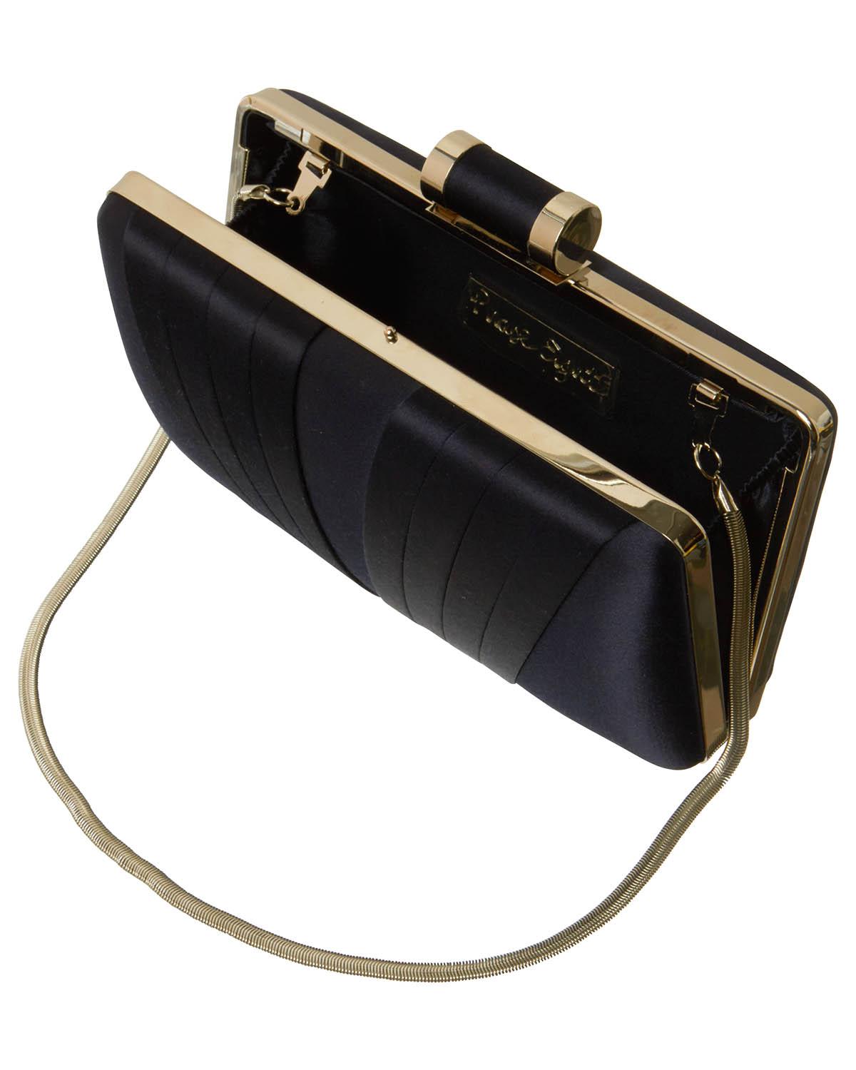 navy blue box clutch bag