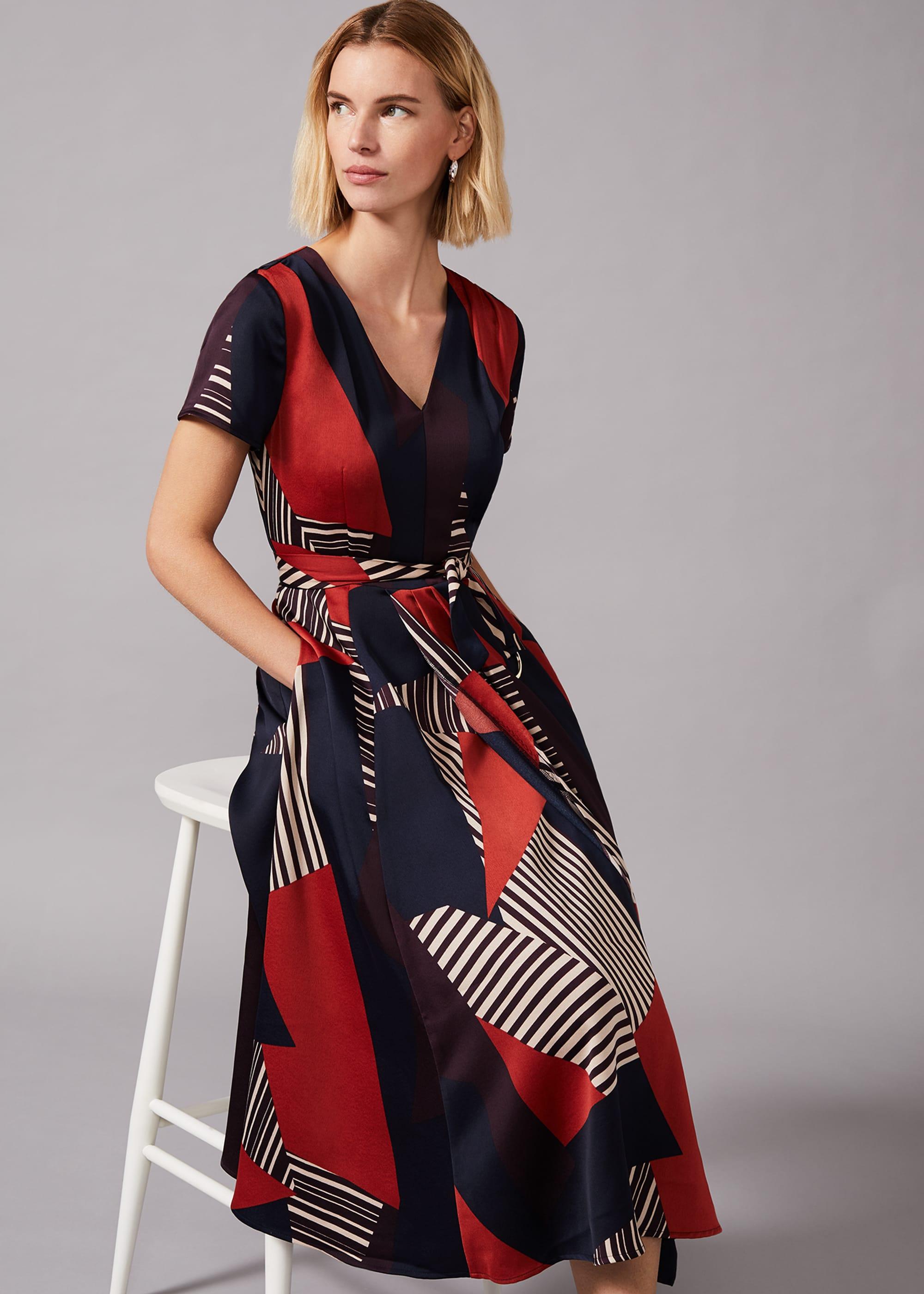 Phase Eight 's Clarice Graphic Print Dress in Red - Lyst