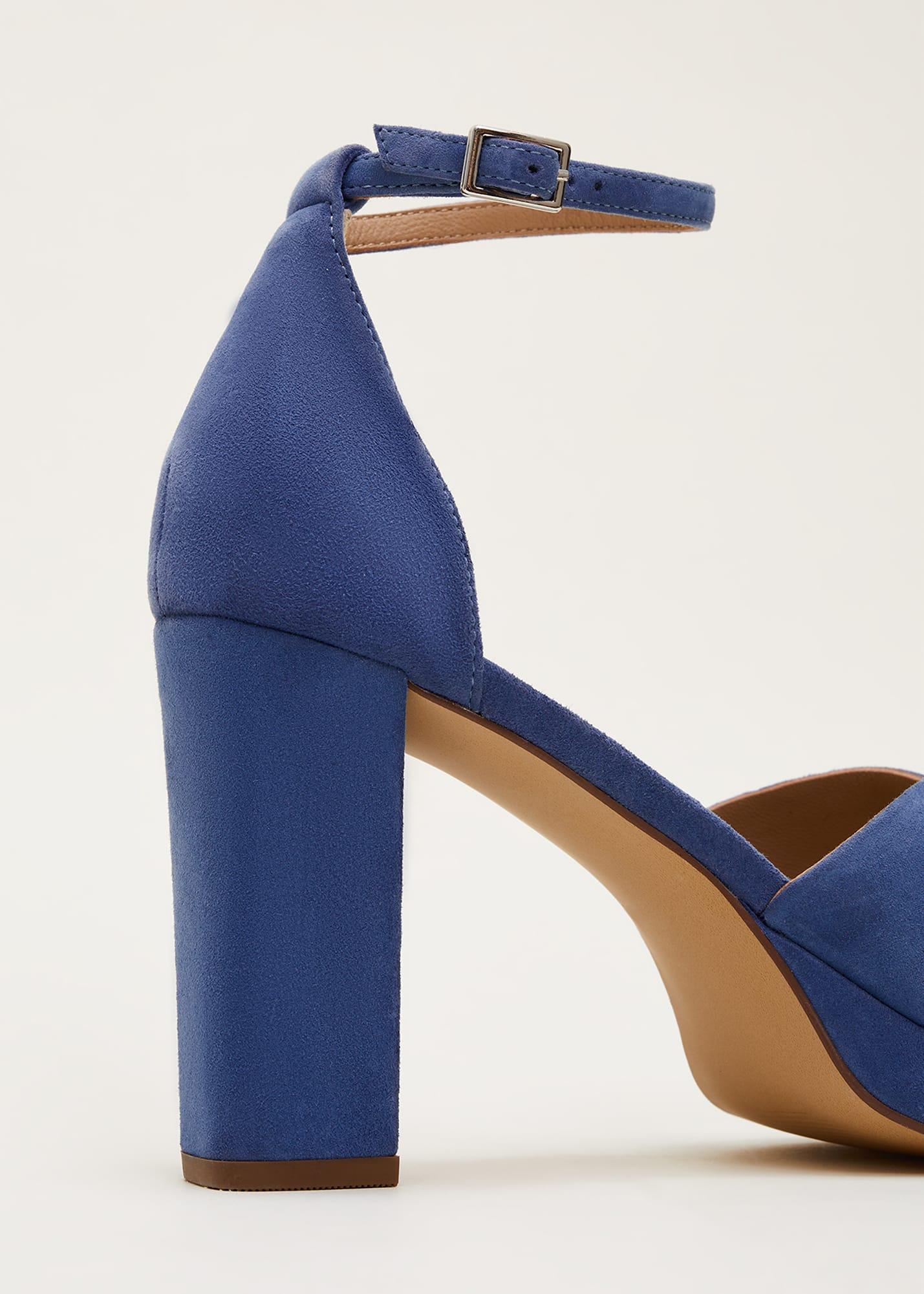 Blue suede 2025 platform heels