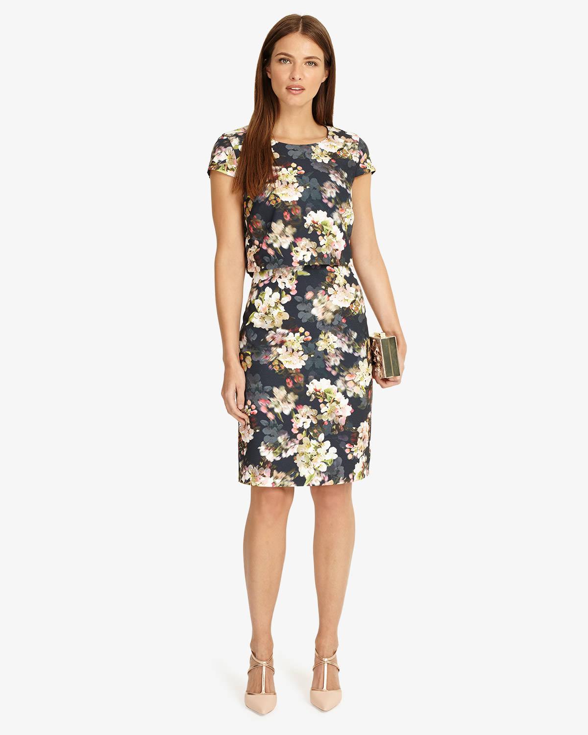 Phase Eight Synthetic Delilah Double Layered Dress in Navy