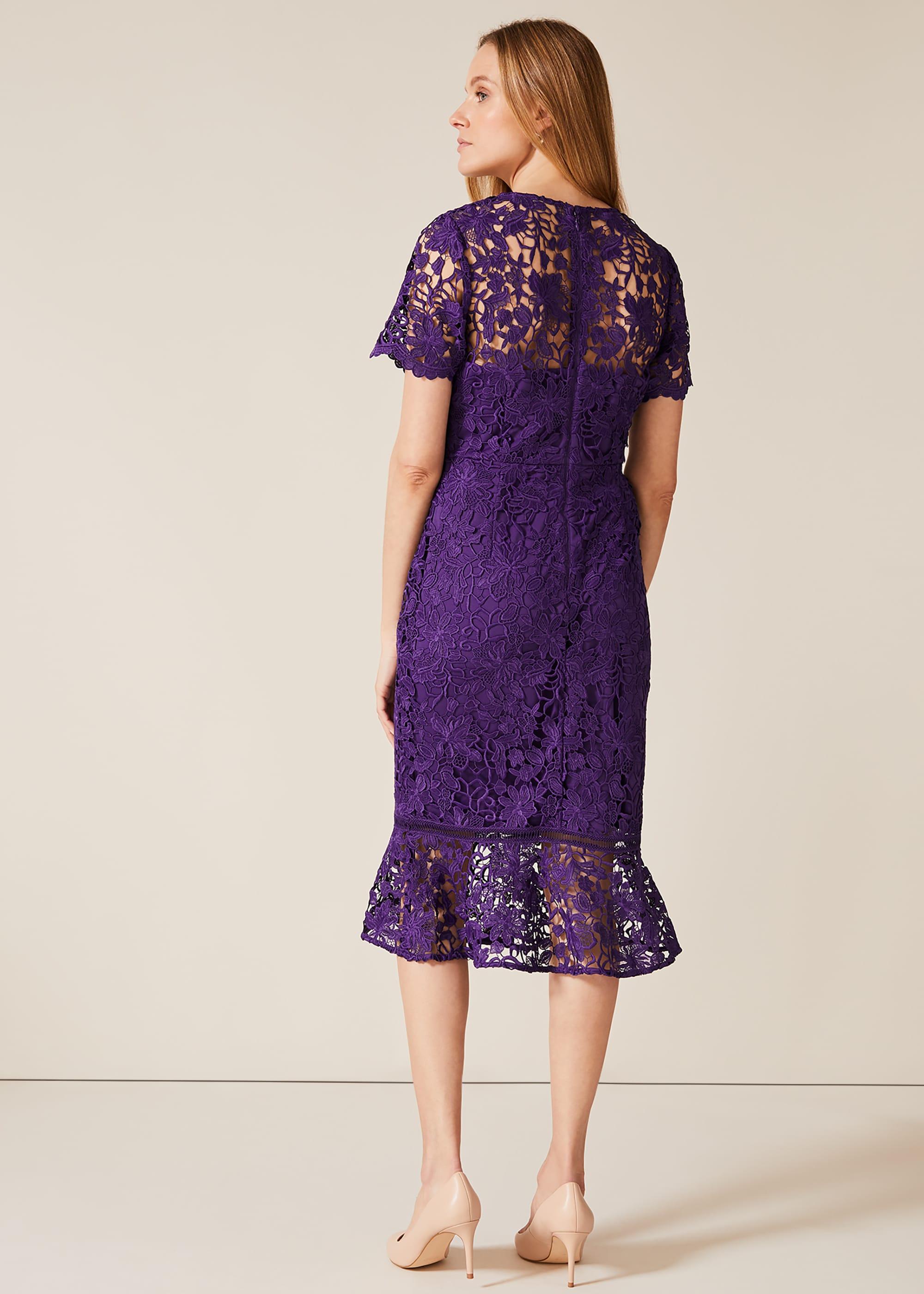 phase eight purple lace dress Phase Eight Carmine Lace Midi Dress