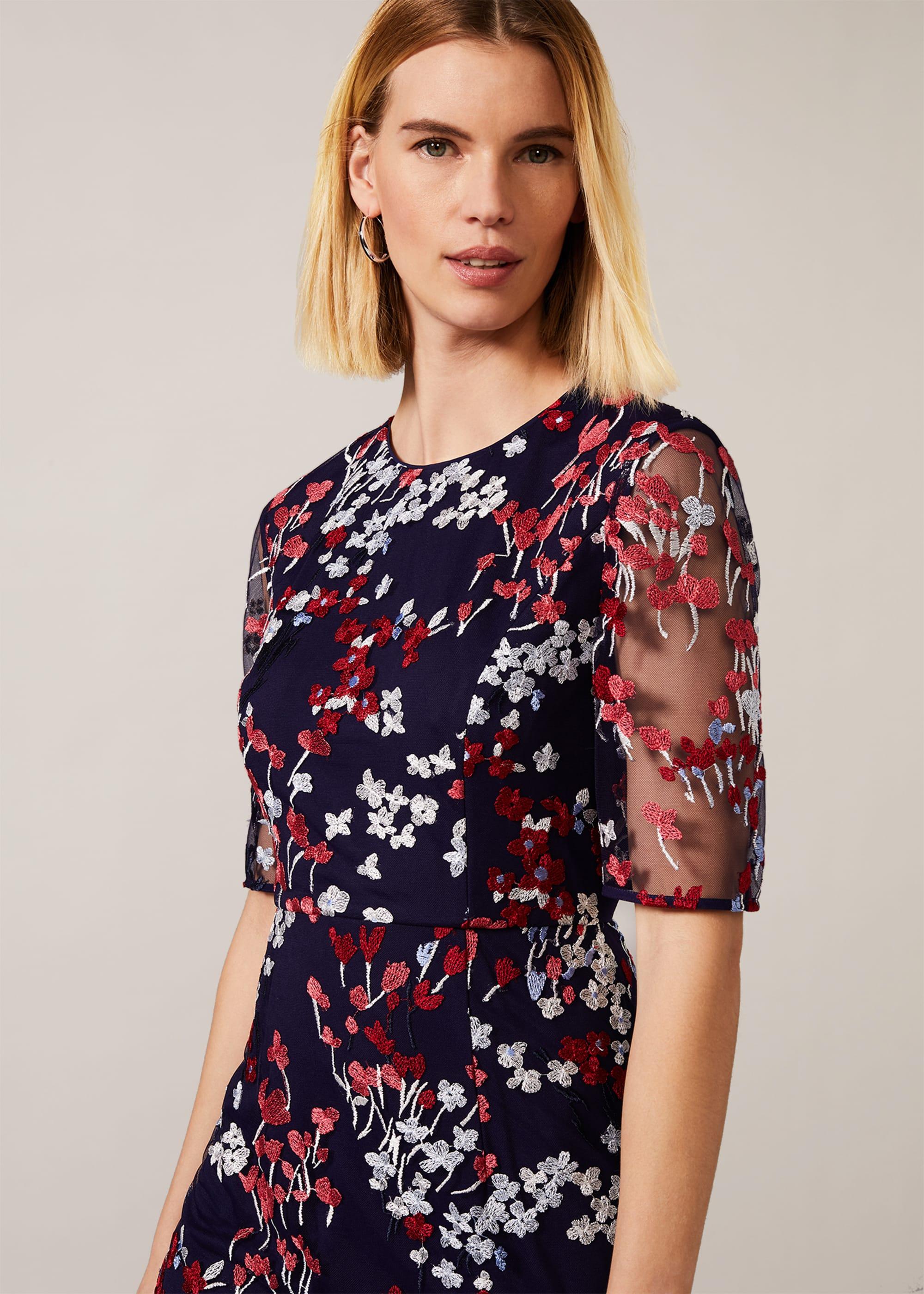 phase eight teodora embroidered dress