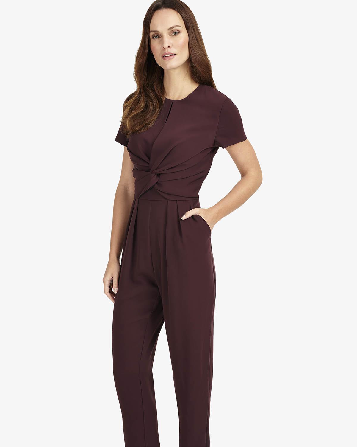 phase eight burgundy jumpsuit