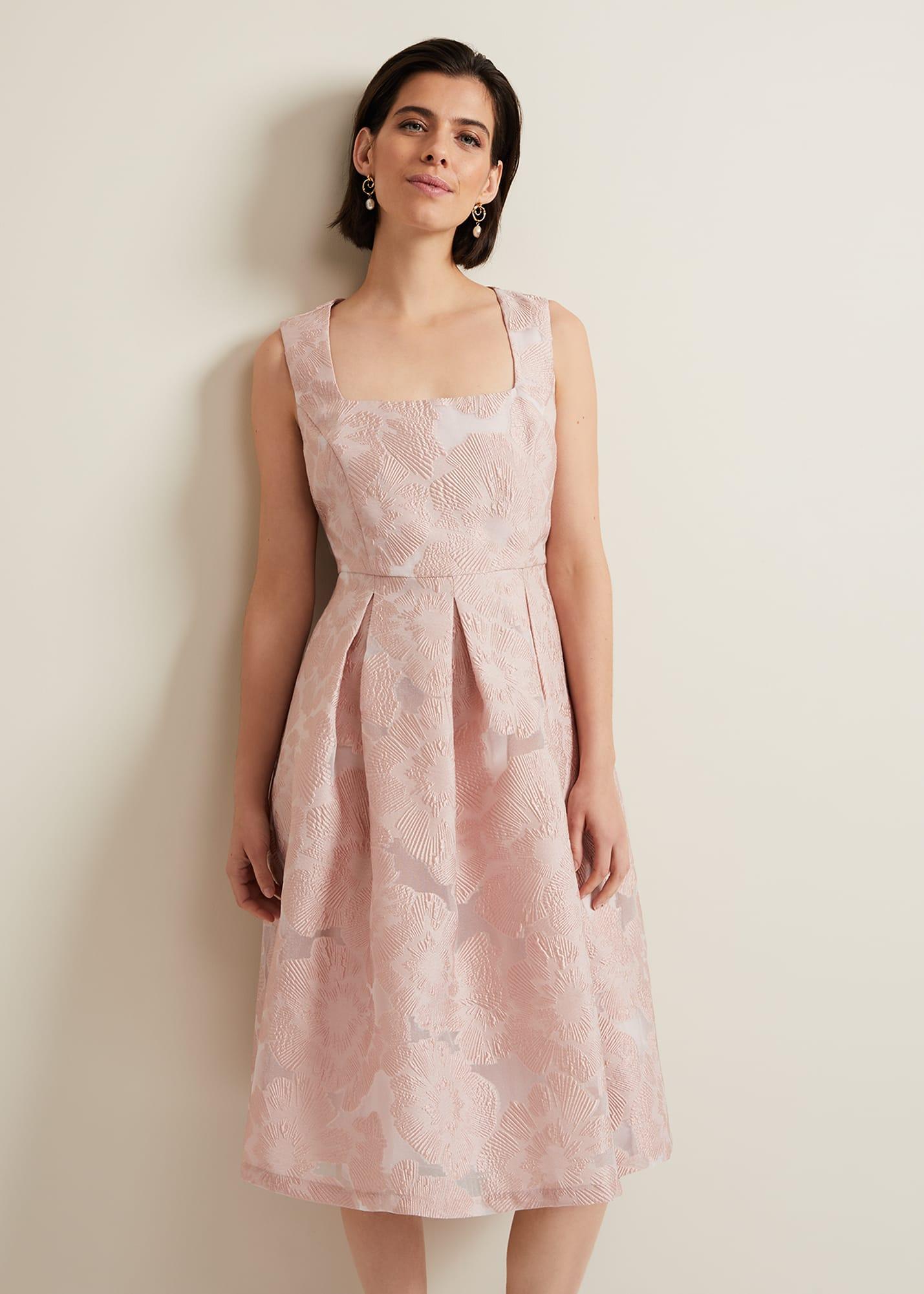 Phase Eight Jacesta Jacquard Fit And Flare Dress in Pink | Lyst UK