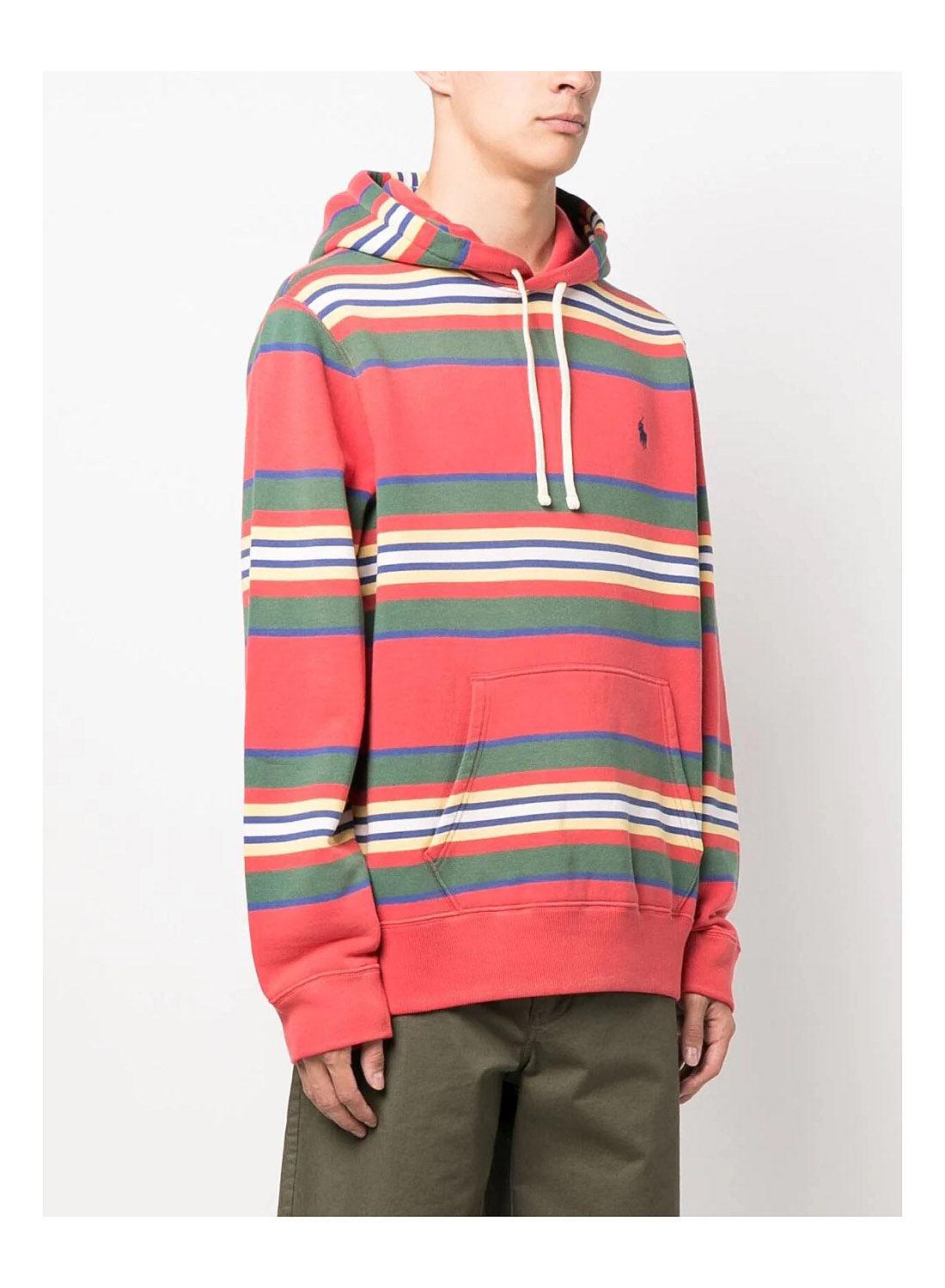 Polo Ralph Lauren Long Sleeve Multi Stripe Hooded Sweatshirt in Red for Men  | Lyst