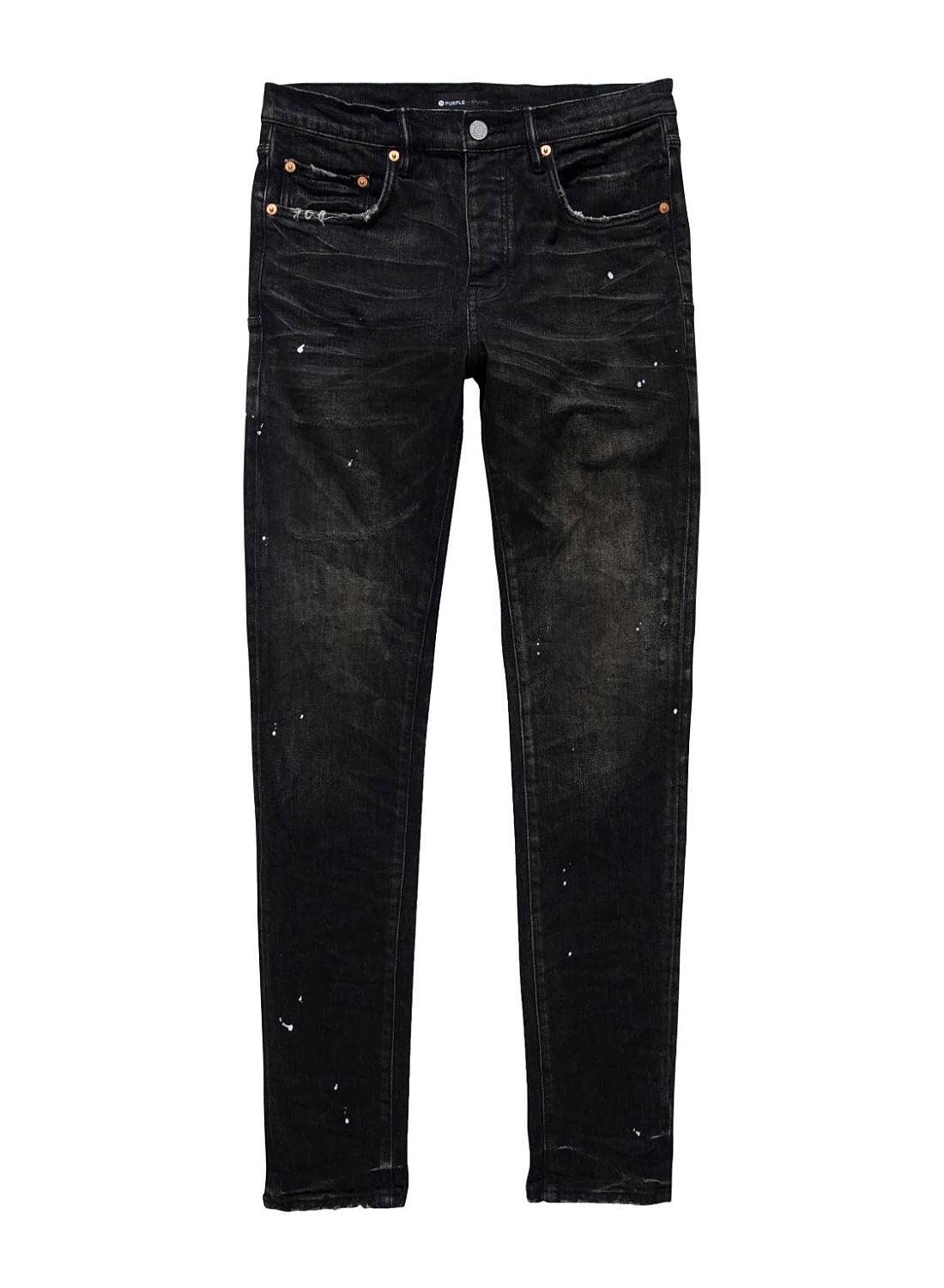 Purple Brand Paint-splatter Low-rise Jeans in Black for Men | Lyst
