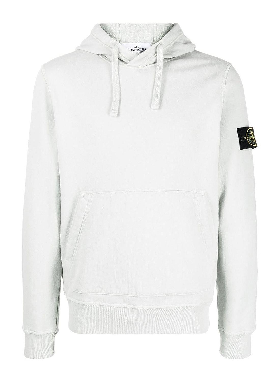 Stone Island Brushed Cotton Fleece, Garment Dyed Hooded Sweatshirt in Gray  for Men | Lyst