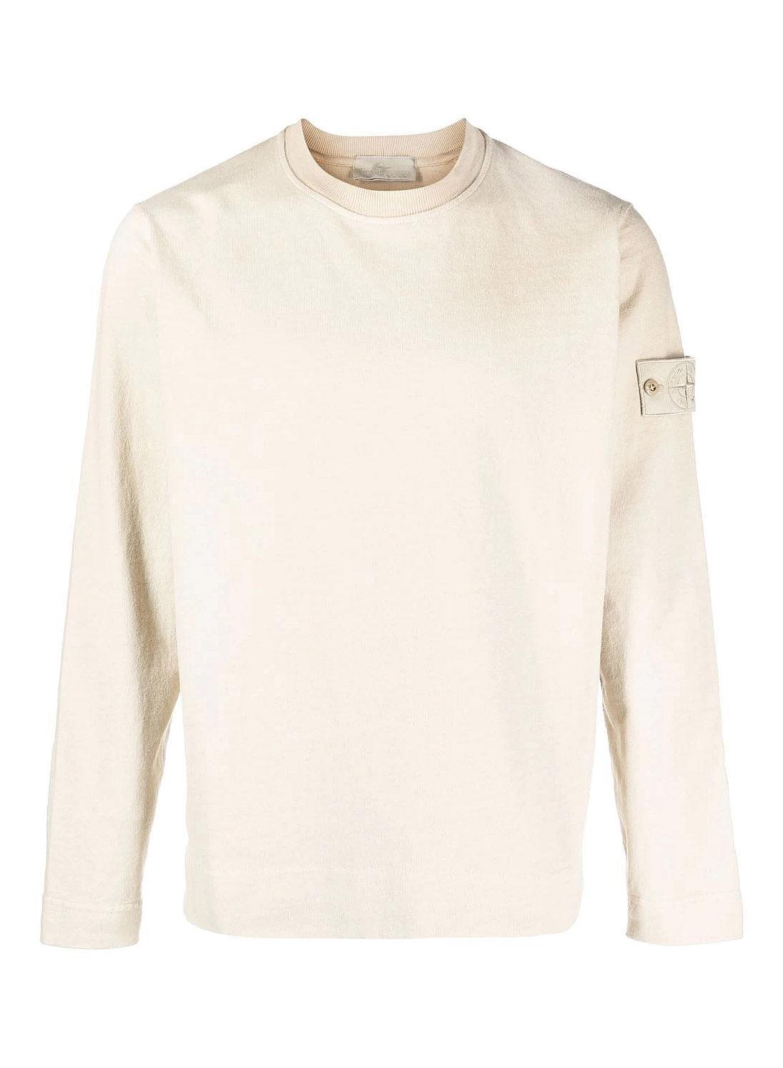 Stone Island Organic Cotton Heavy Fleece Ghost Piece Crew Neck Sweatshirt  in Natural for Men | Lyst