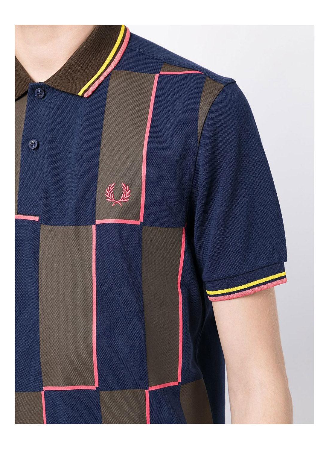 Fred Perry Checkerboard Fred Perry Polo Shirt in Blue for Men | Lyst