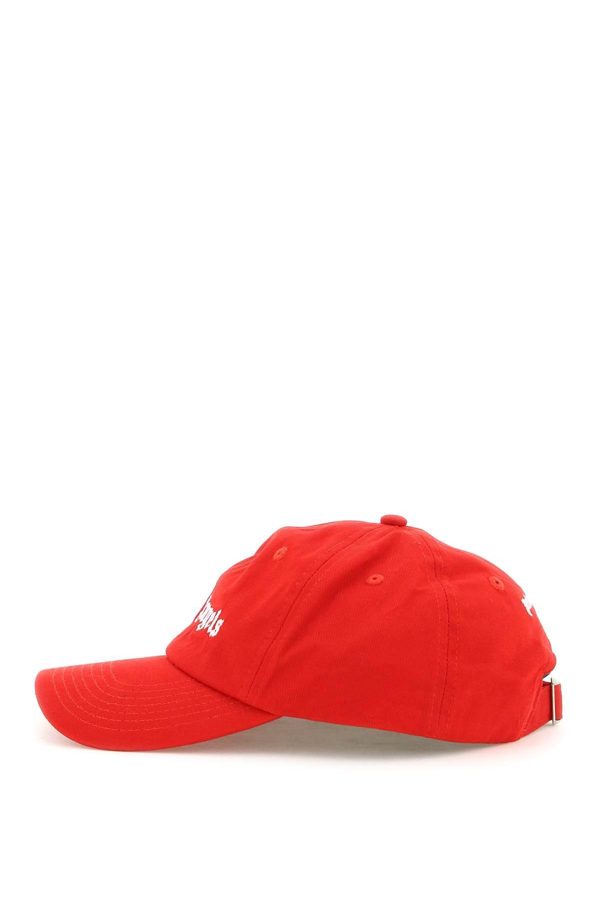 Palm Angels Logo Baseball Cap in Red for Men | Lyst UK