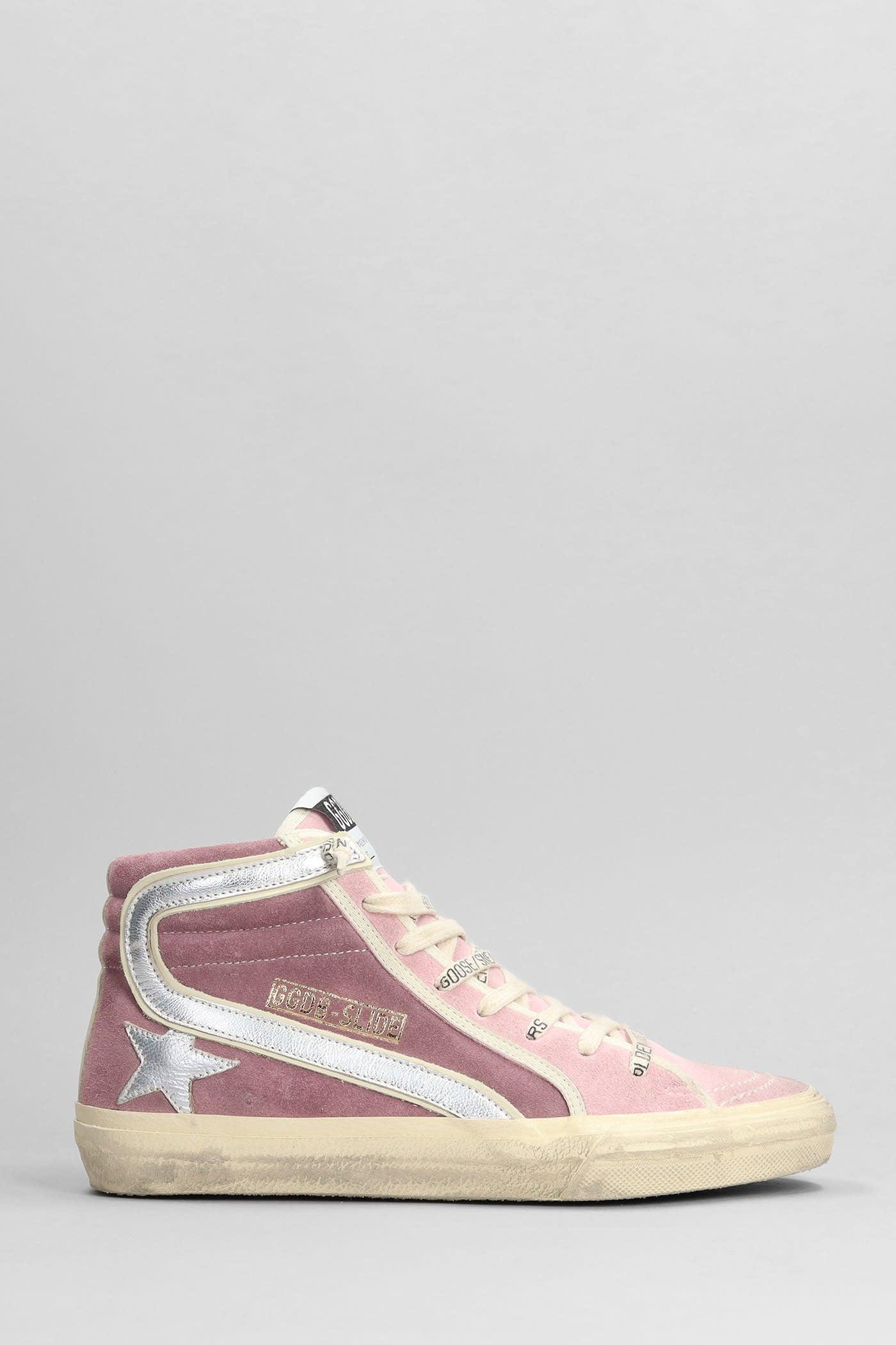 Golden Goose Slide Sneakers In Suede in Pink | Lyst