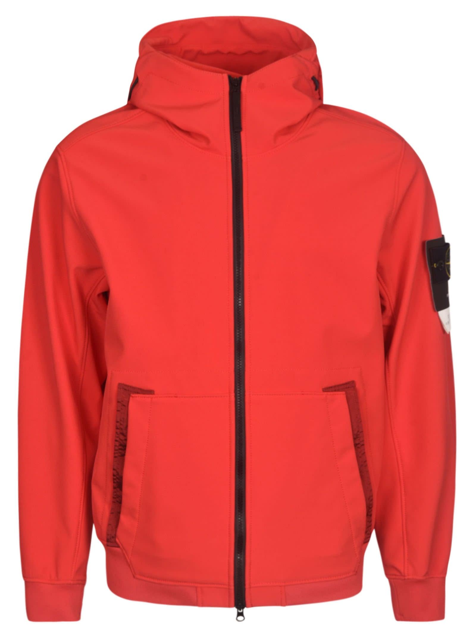 Stone Island Synthetic Logo Patched Hooded Jacket in Red/White (Red) for  Men - Save 39% | Lyst