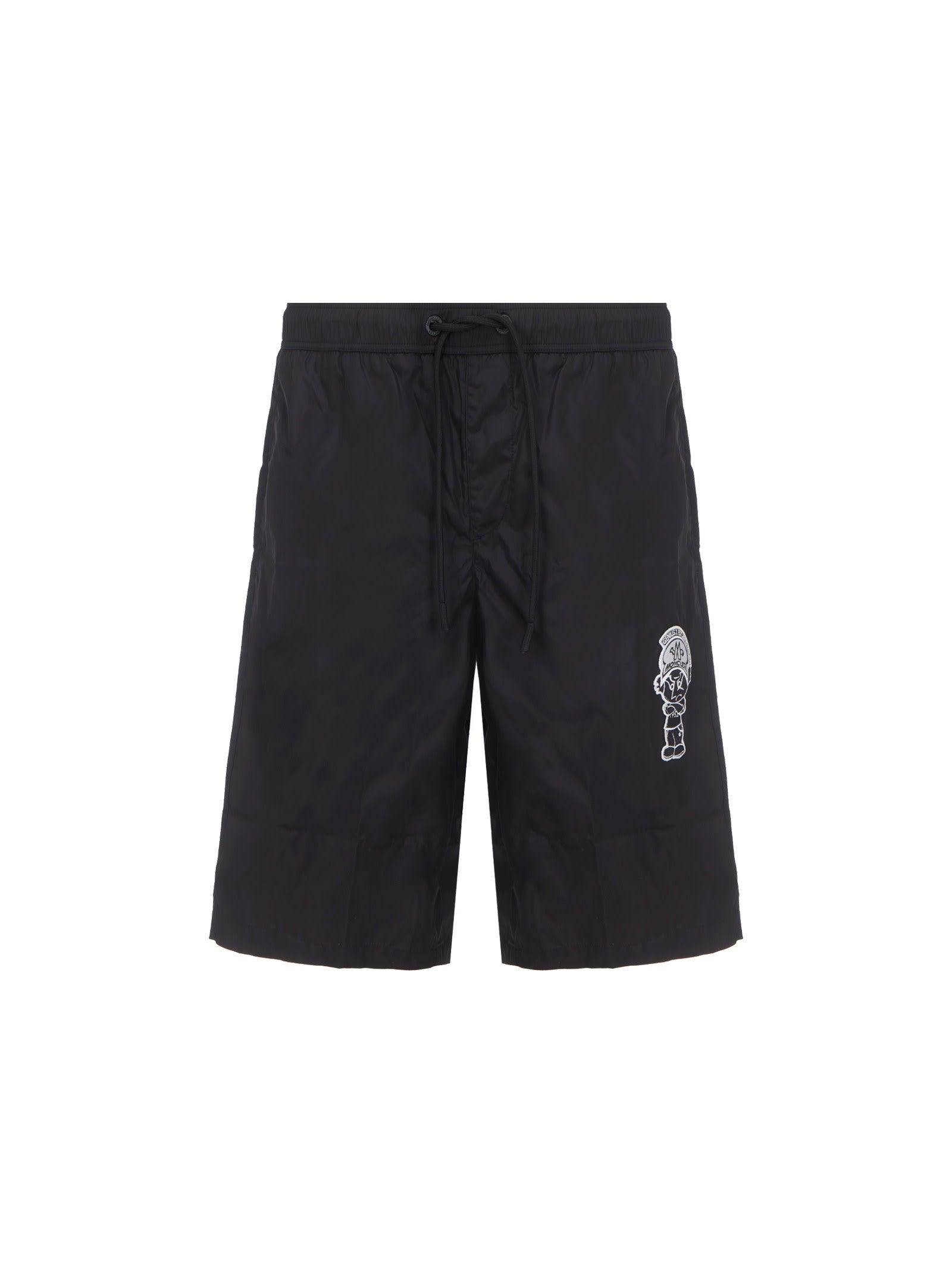 Moncler Synthetic Swimwear - Men in Black (White) for Men | Lyst