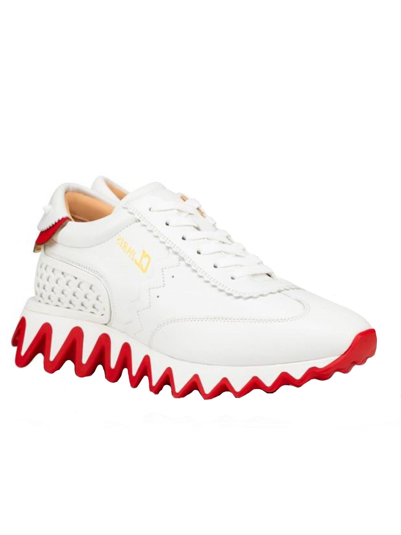 Christian Louboutin Leather Loubishark Sneakers in Red | Lyst