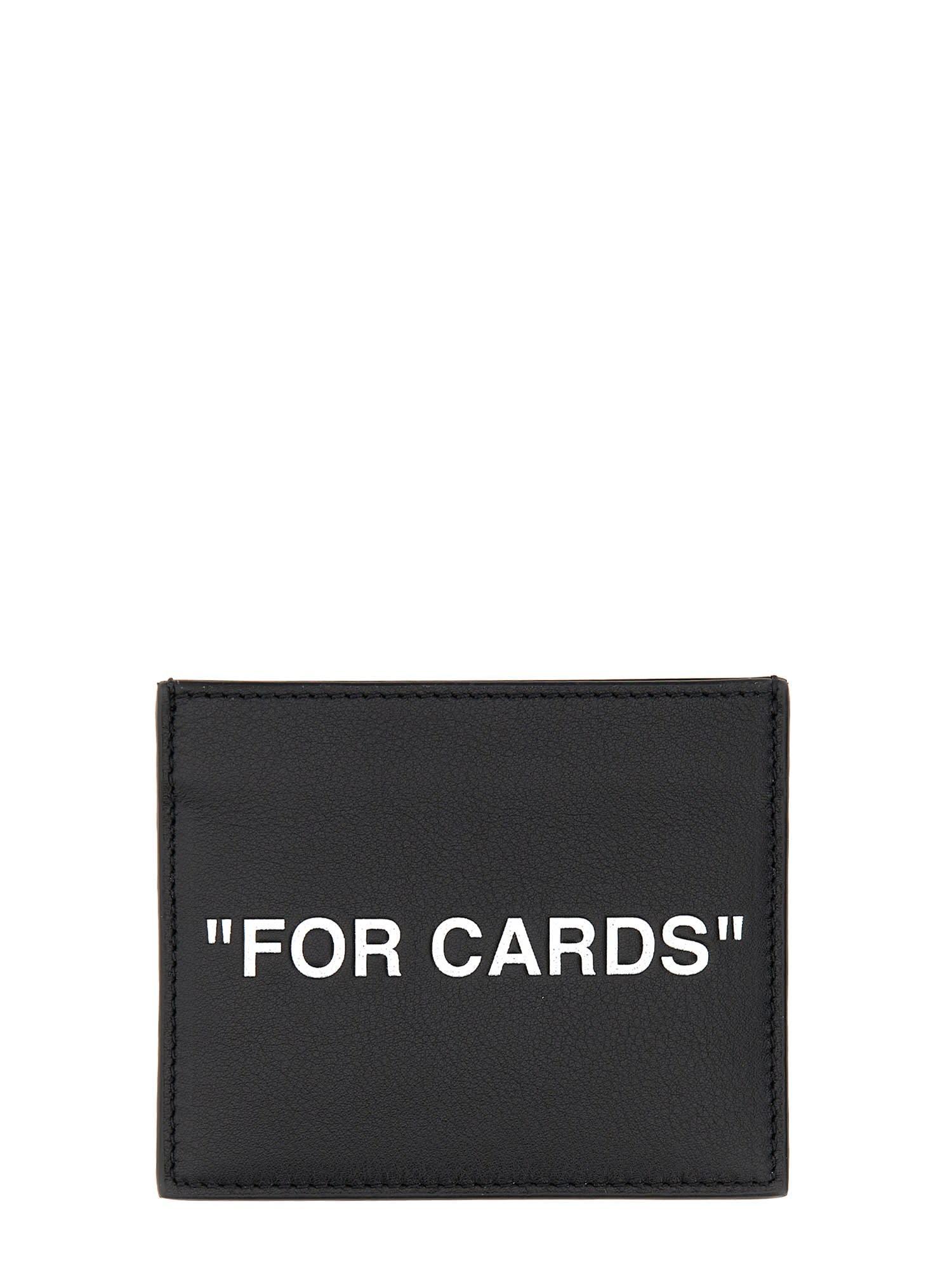 Off-White c/o Virgil Abloh Leather Card Holder in Natural