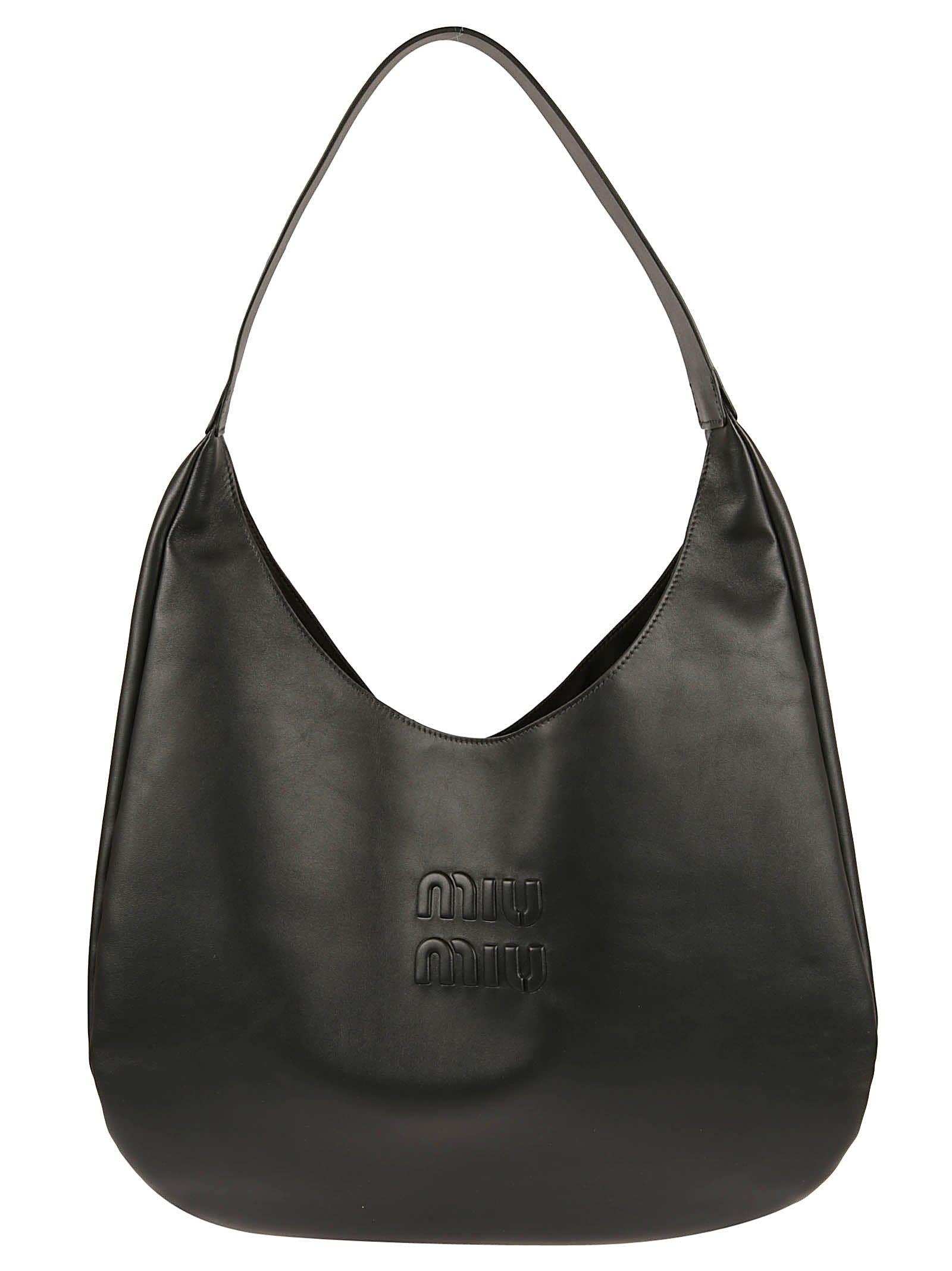 Miu Miu Matelassé Leather Bucket Bag - Black