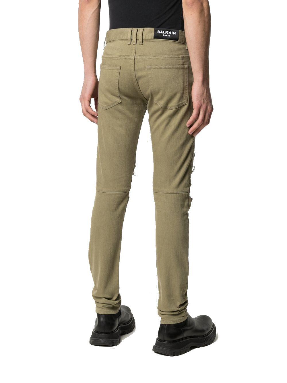 Balmain Cotton Jeans in Green for Men 