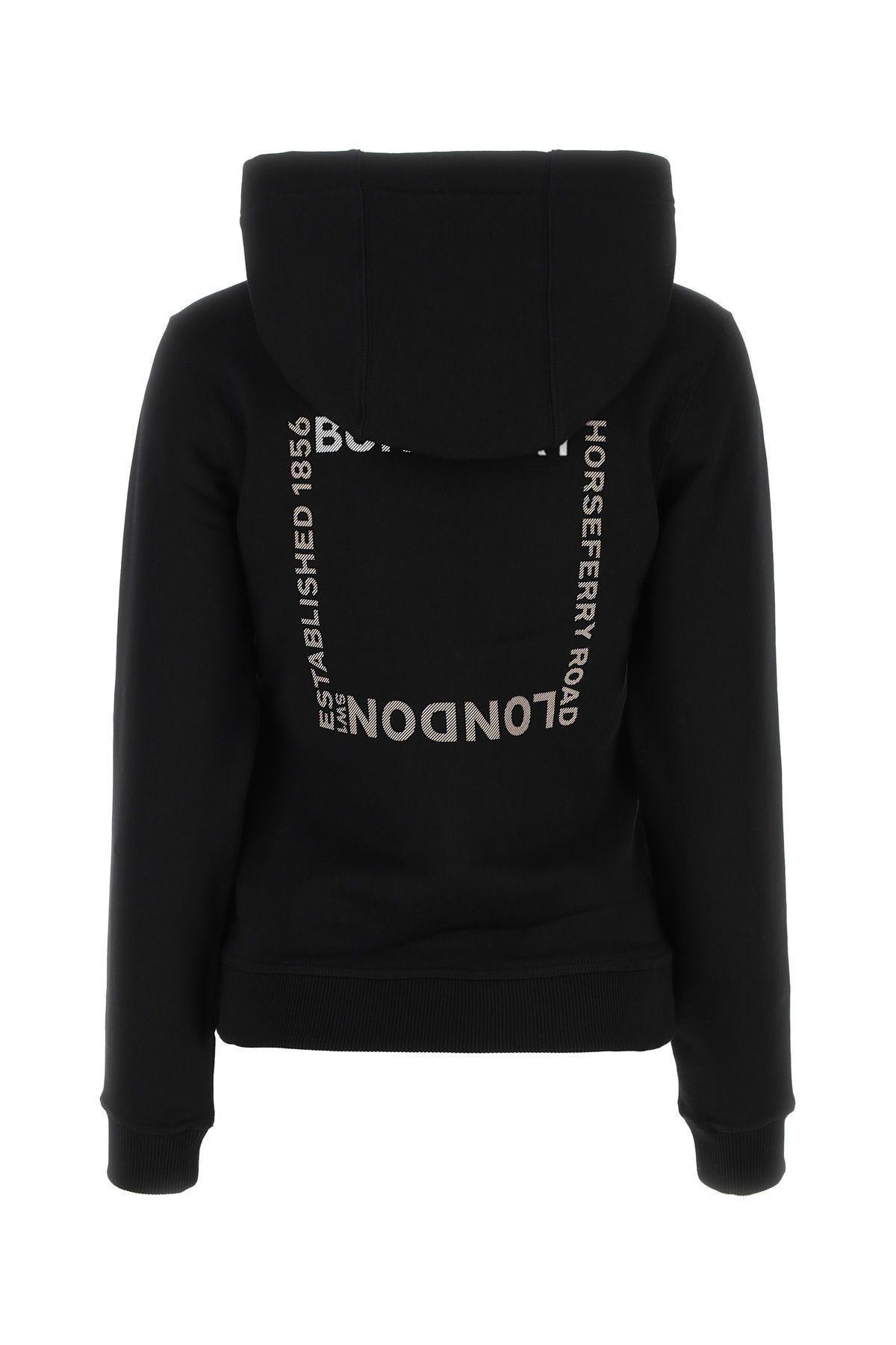 Burberry Cotton Sweatshirt in Black | Lyst