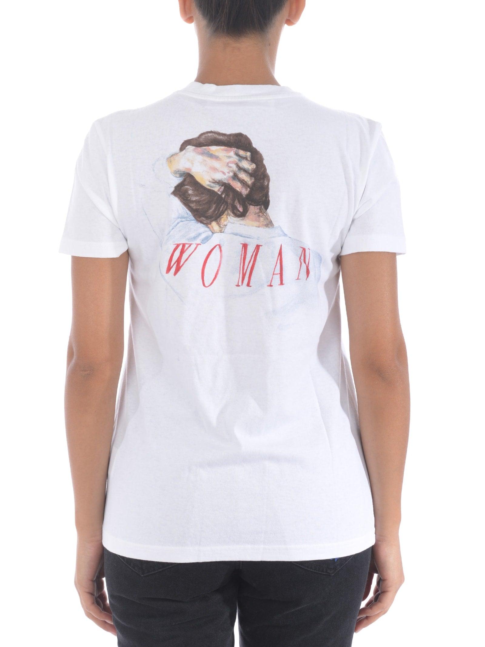 Off-White c/o Virgil Abloh Off White Red Hand Casual Cotton T