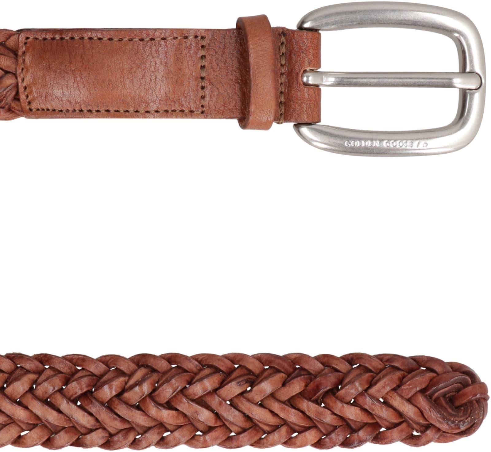 Houston belt in brown braided leather