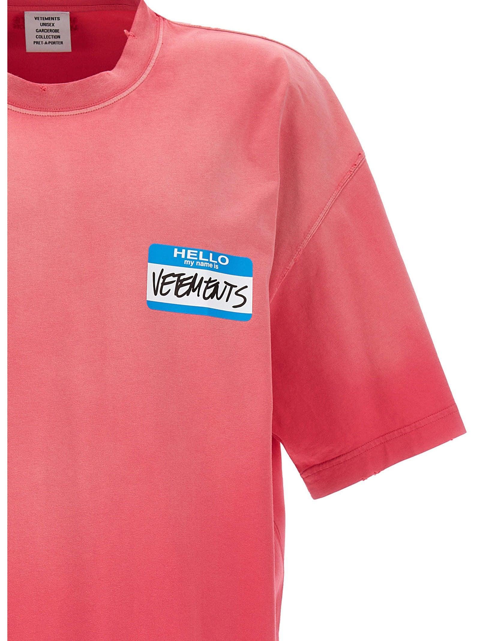 Vetements T-shirt My Name Is in Pink for Men | Lyst