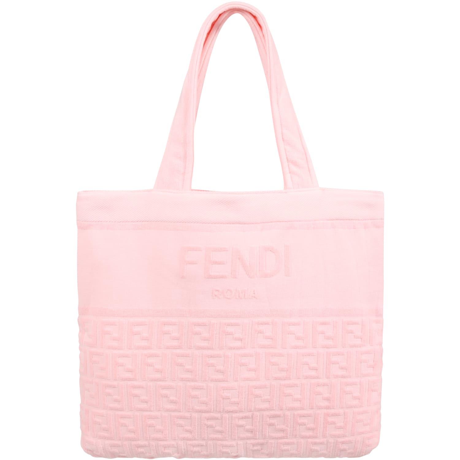 Fendi Towel-bag For Girl With Iconic Ff in Pink | Lyst UK