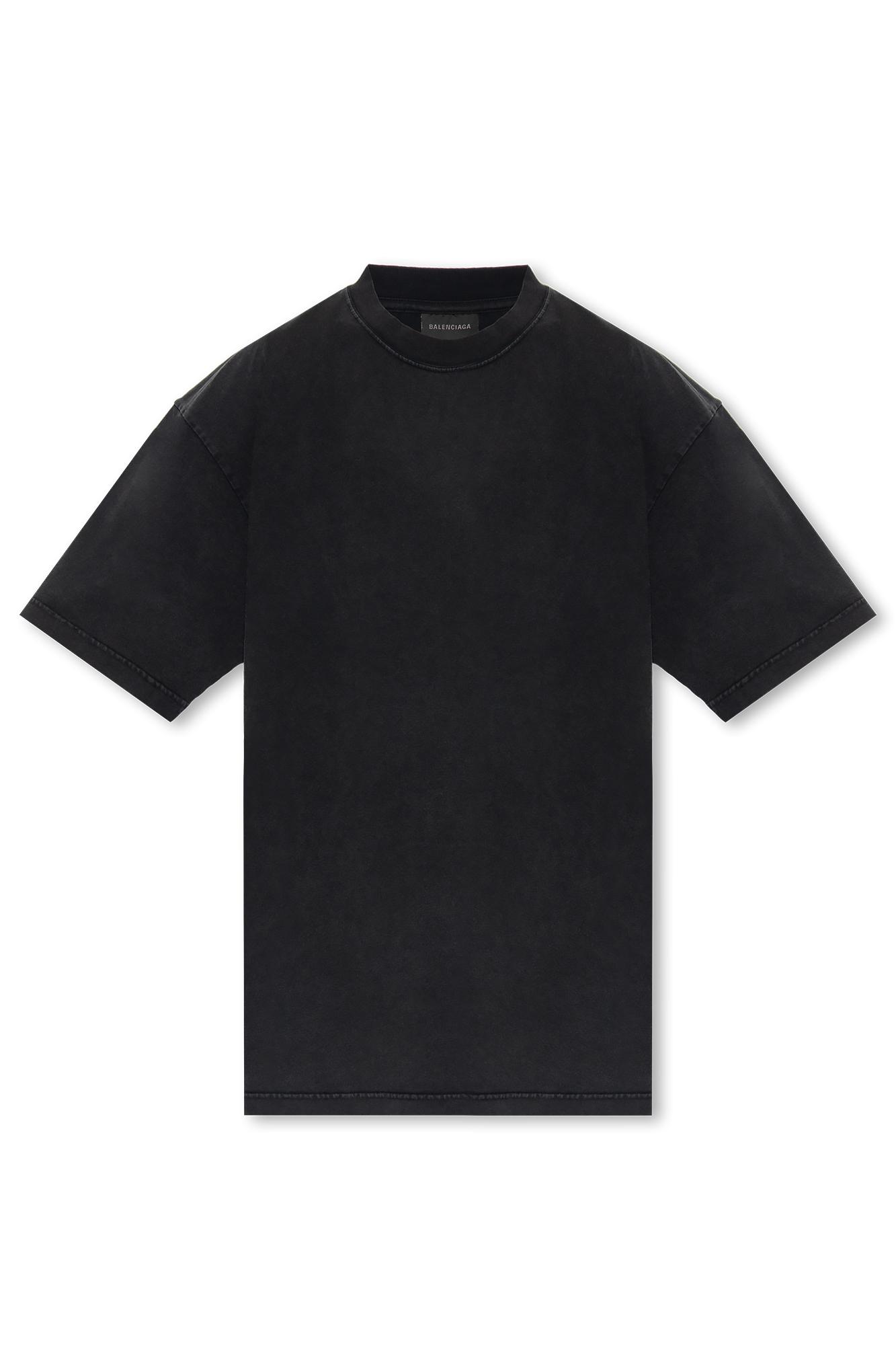 Balenciaga T-shirt With Rhinestone Logo in Black | Lyst