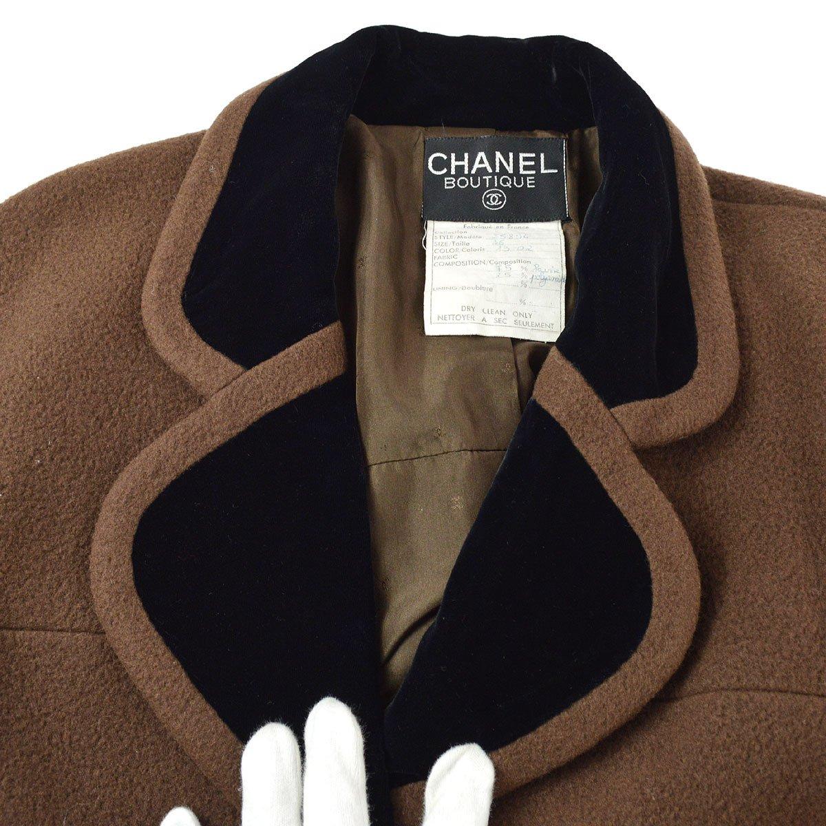 Chanel Knee-length A-line Coat #36 in Brown